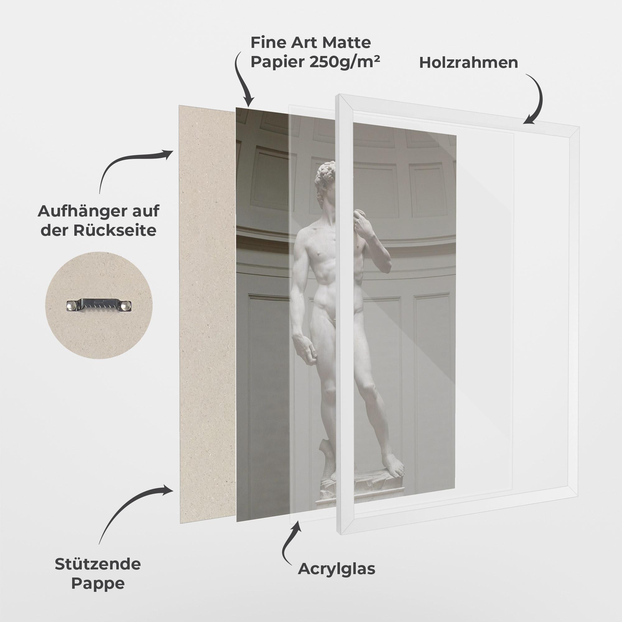 Gerahmte Poster Michelangelo Statue mockup 1