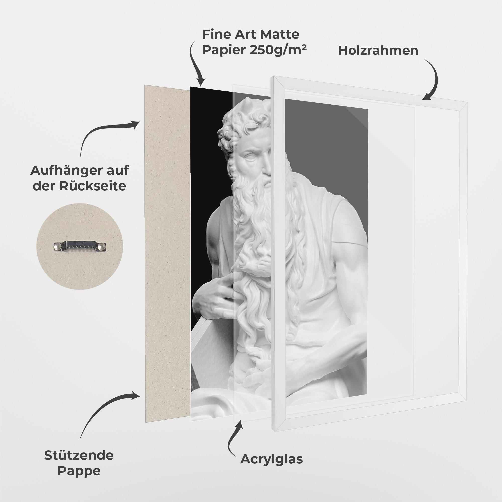 Gerahmte Poster Moses Statue mockup 1