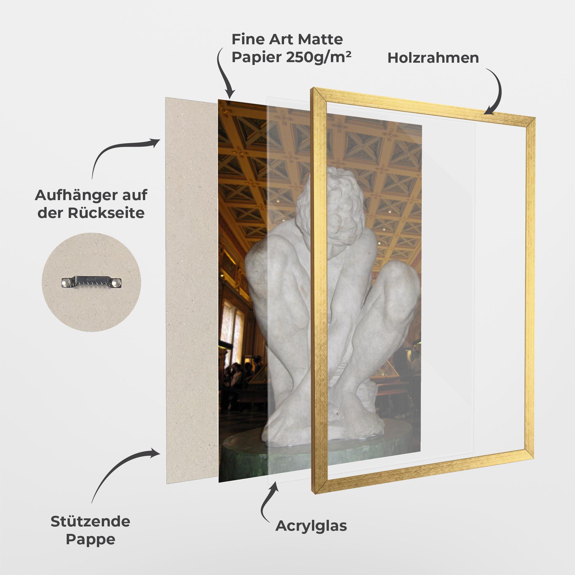 Gerahmte Poster Crouching Boy mockup 1