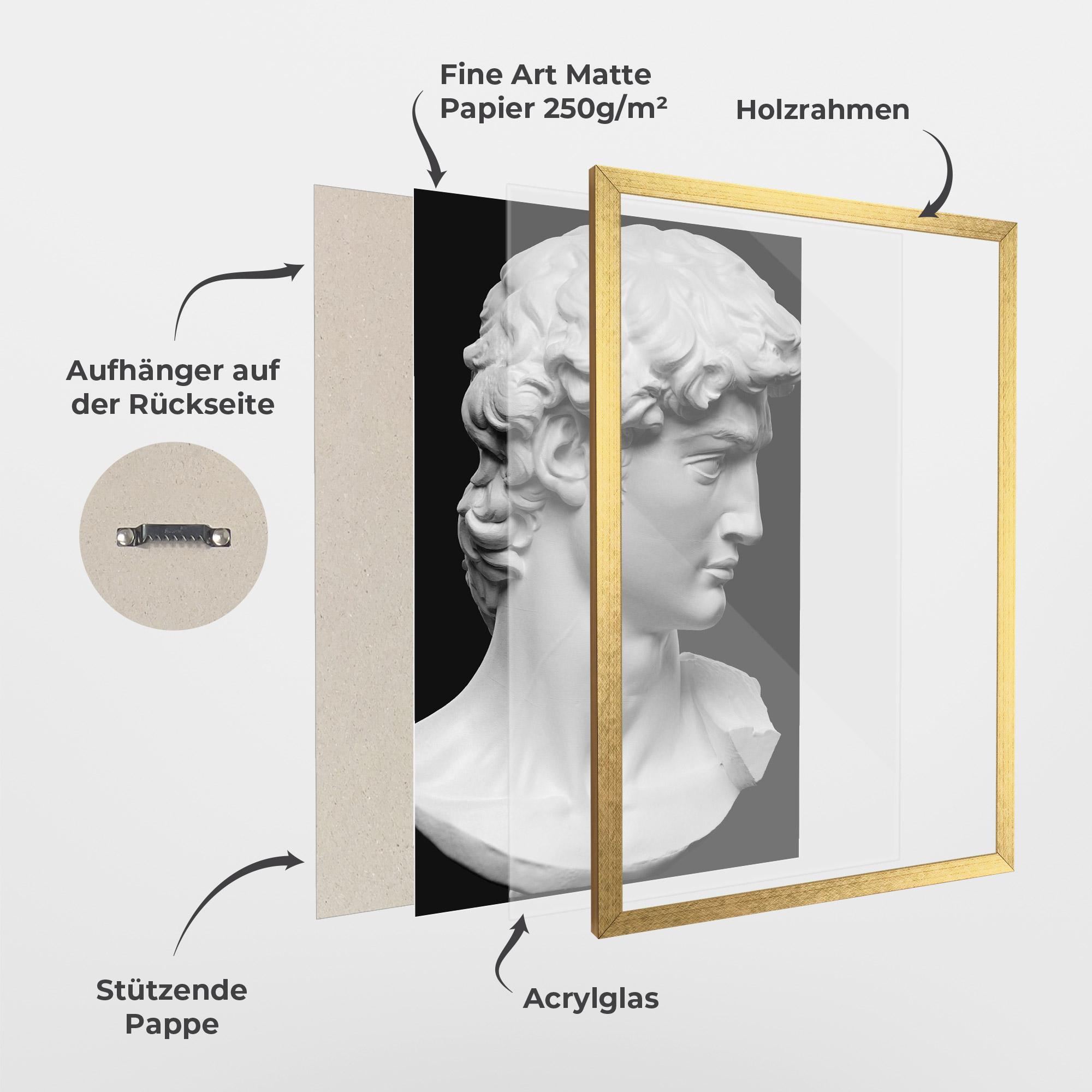 Gerahmte Poster David Head mockup 1