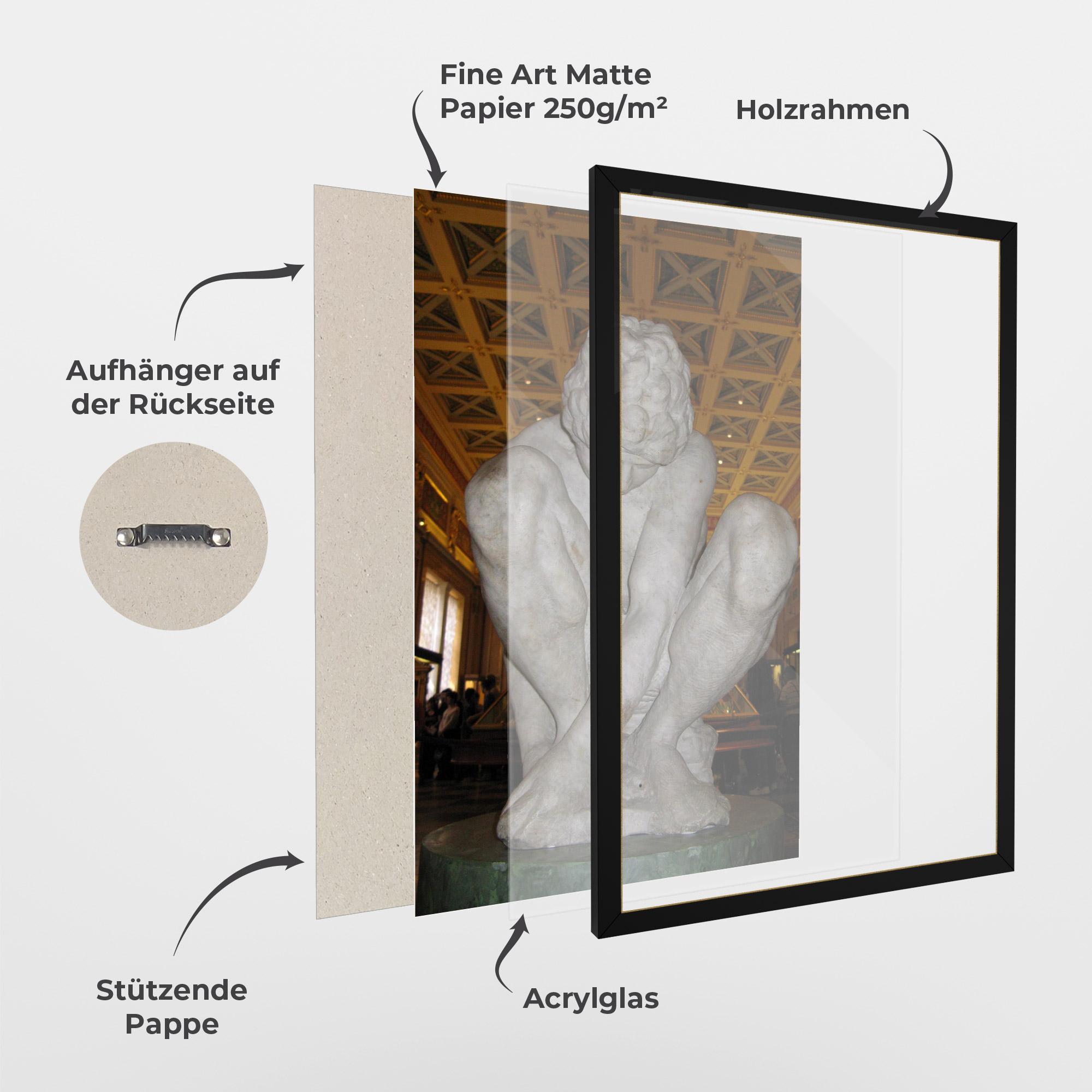 Gerahmte Poster Crouching Boy mockup 1