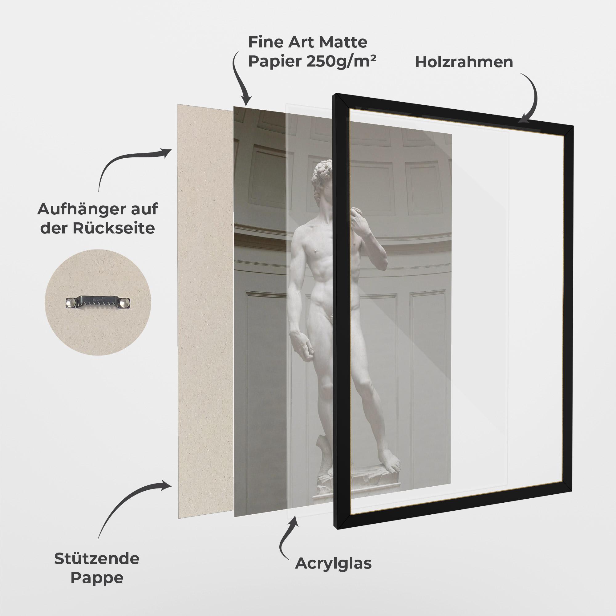 Gerahmte Poster Michelangelo Statue mockup 1