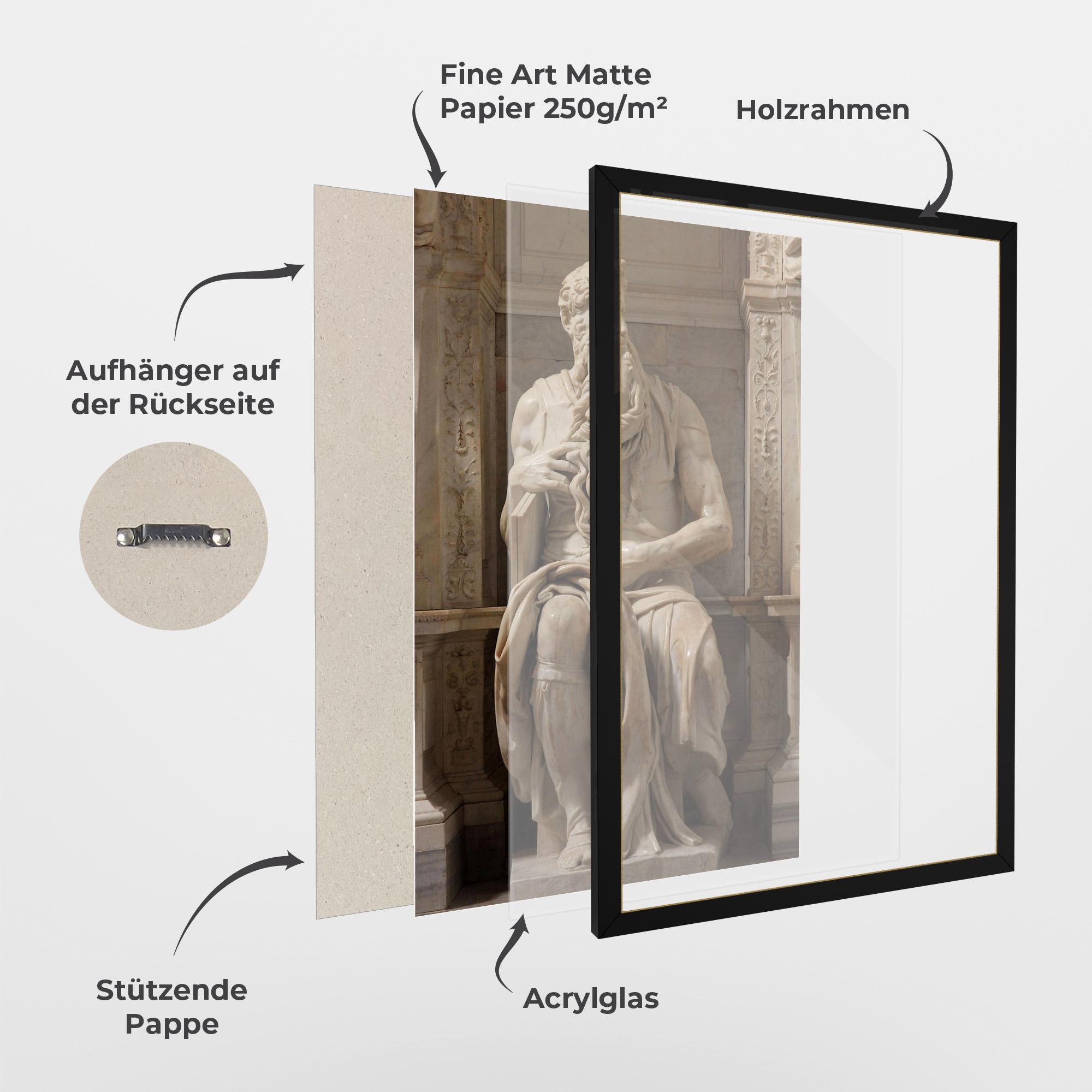 Gerahmte Poster Statue Moses mockup 1