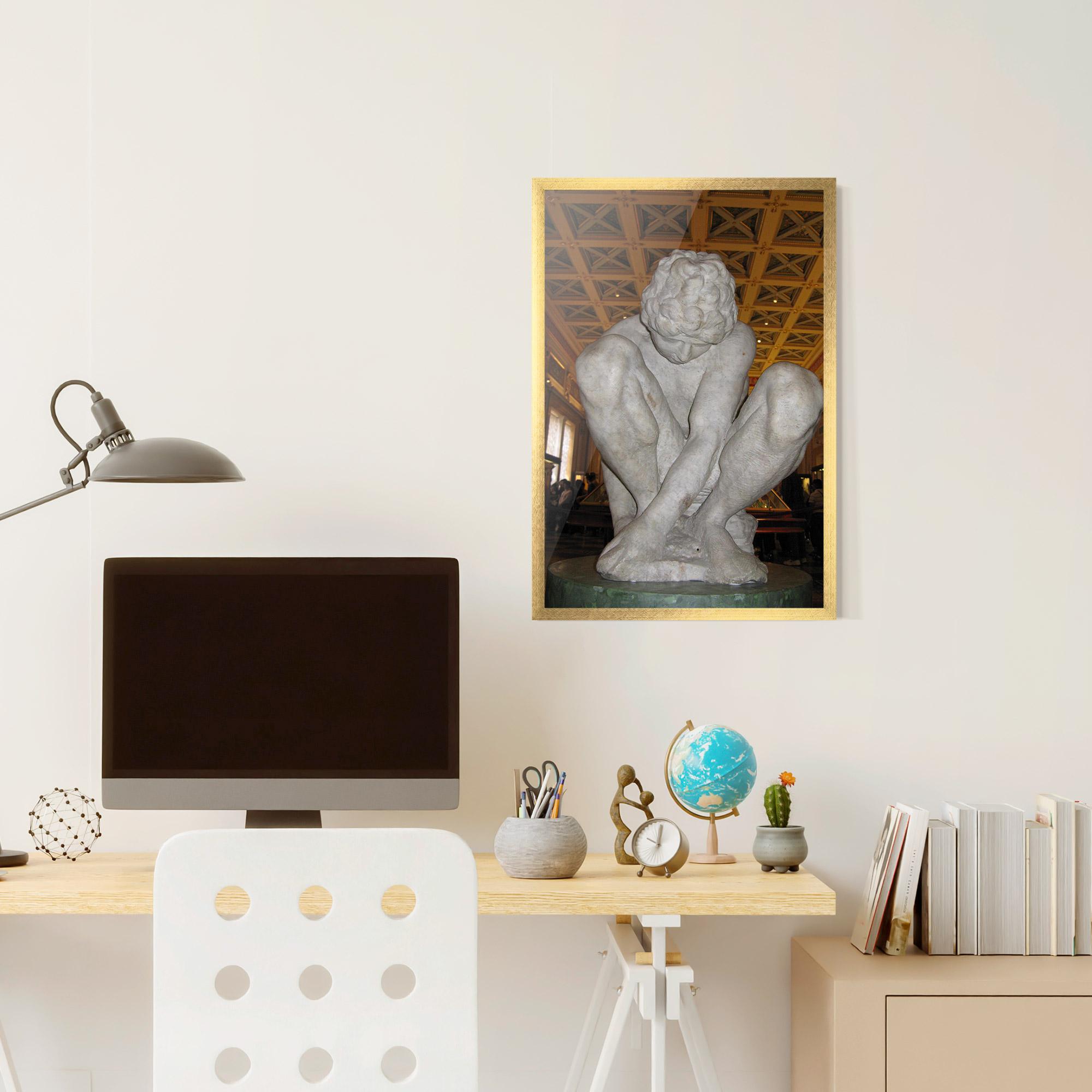 Gerahmte Poster Crouching Boy mockup 6