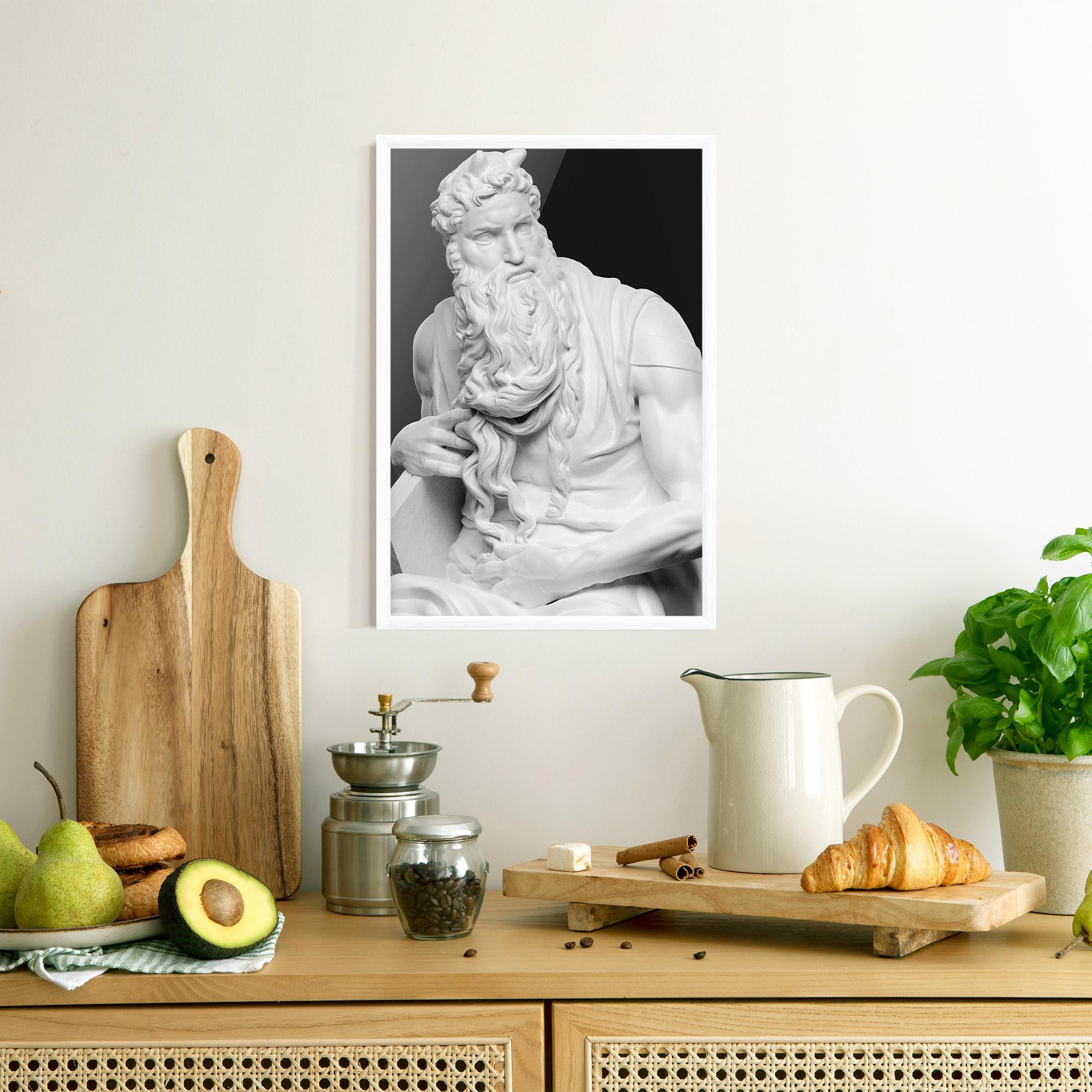 Gerahmte Poster Moses Statue mockup 8