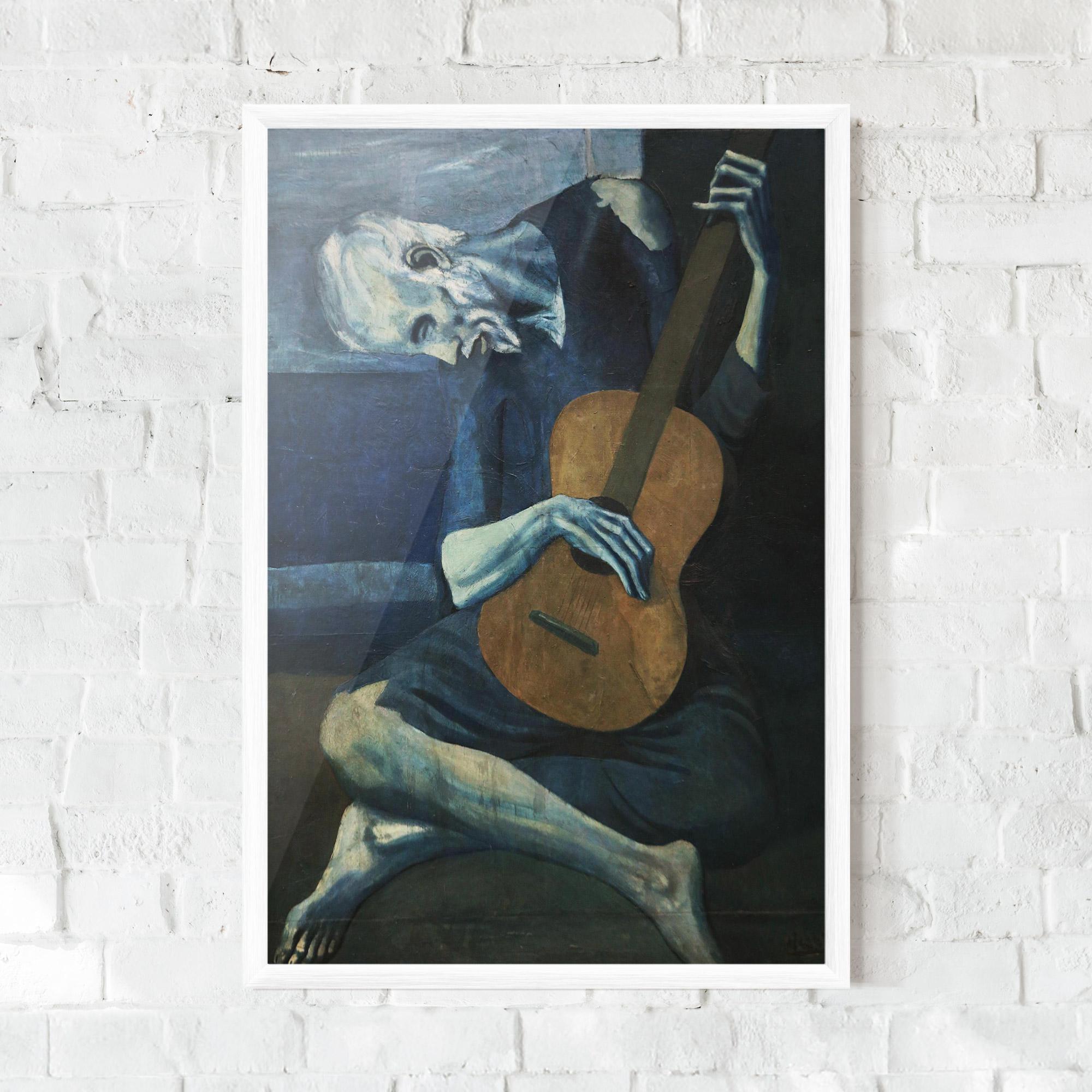 Gerahmte Poster Old Guitarist mockup 0