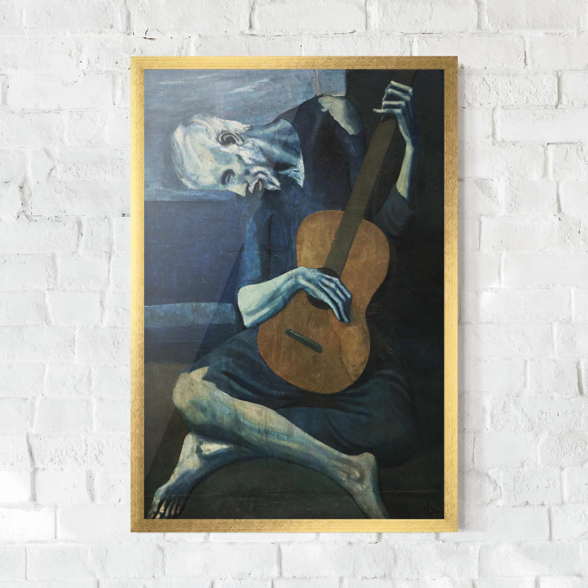 Gerahmte Poster Old Guitarist mockup 0