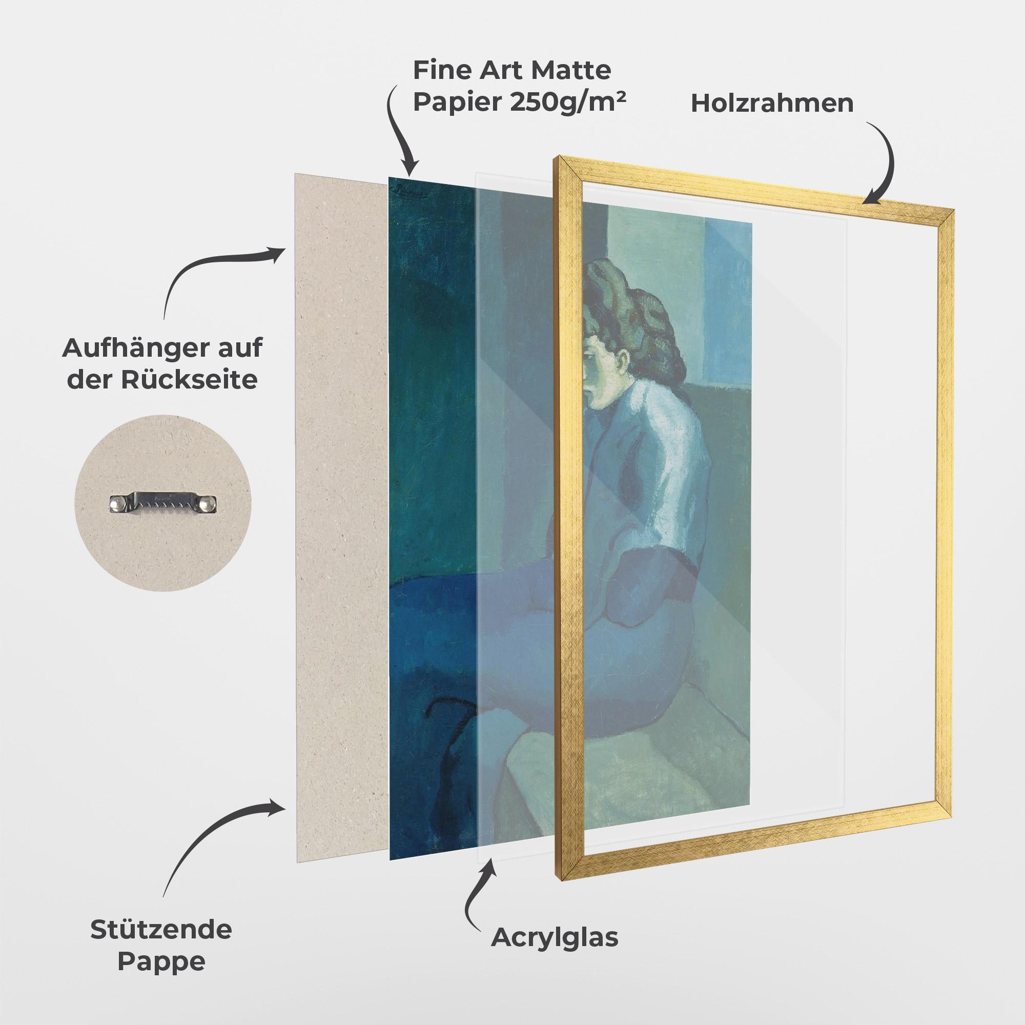 Gerahmte Poster Femme Assise mockup 1