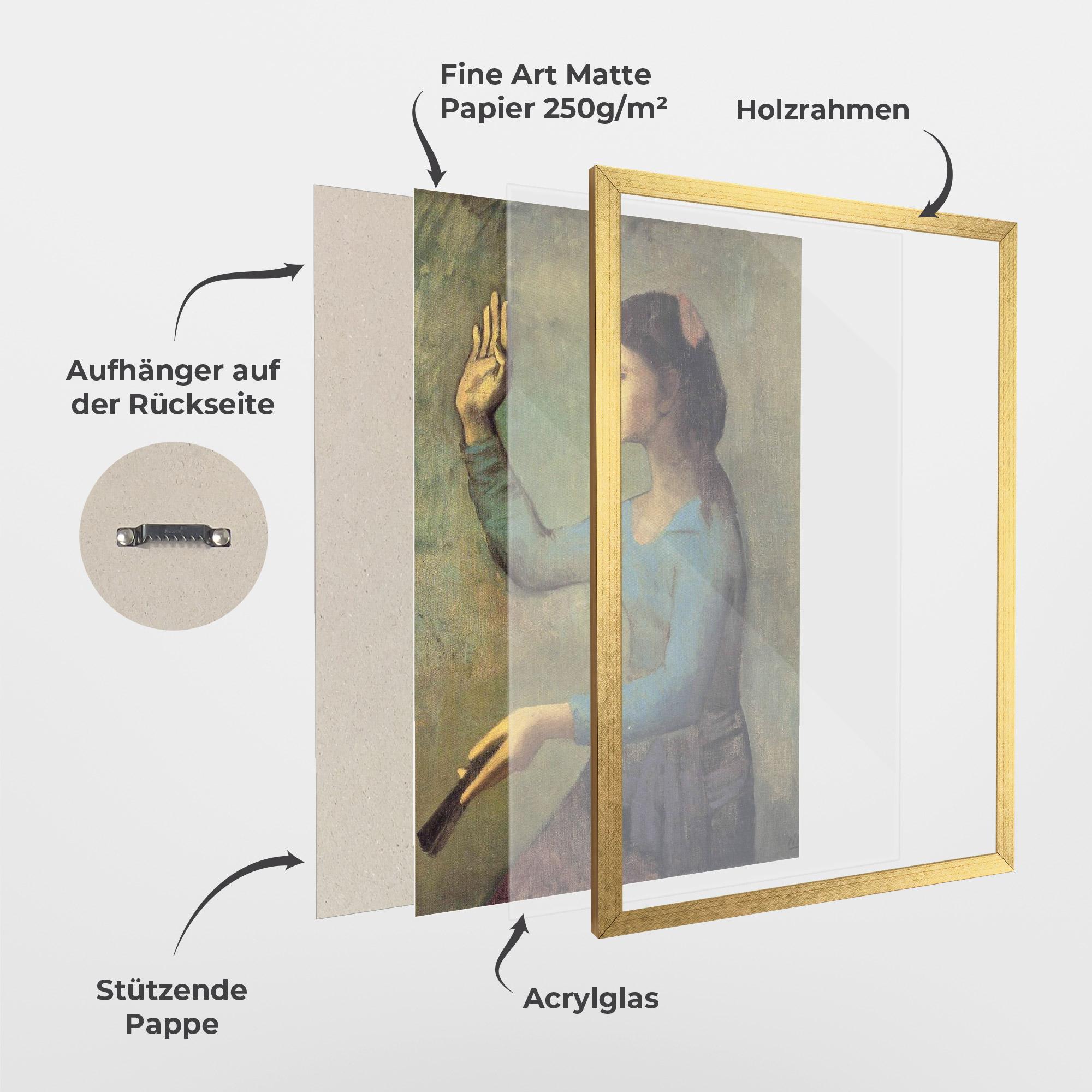 Gerahmte Poster Lady With A Fan mockup 1