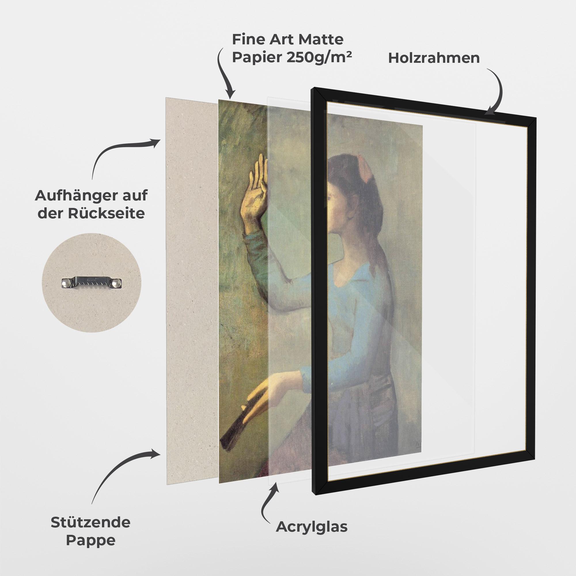 Gerahmte Poster Lady With A Fan mockup 1