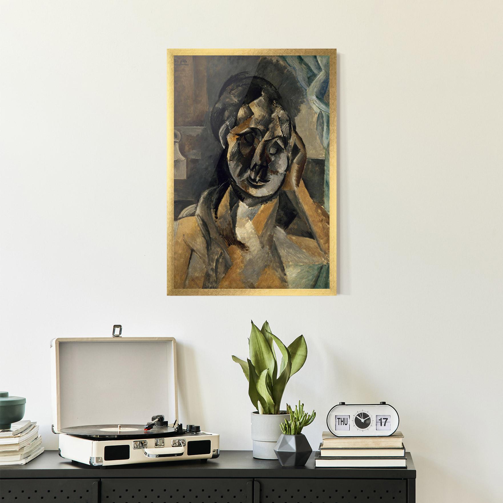 Gerahmte Poster Woman With Mustard mockup 2