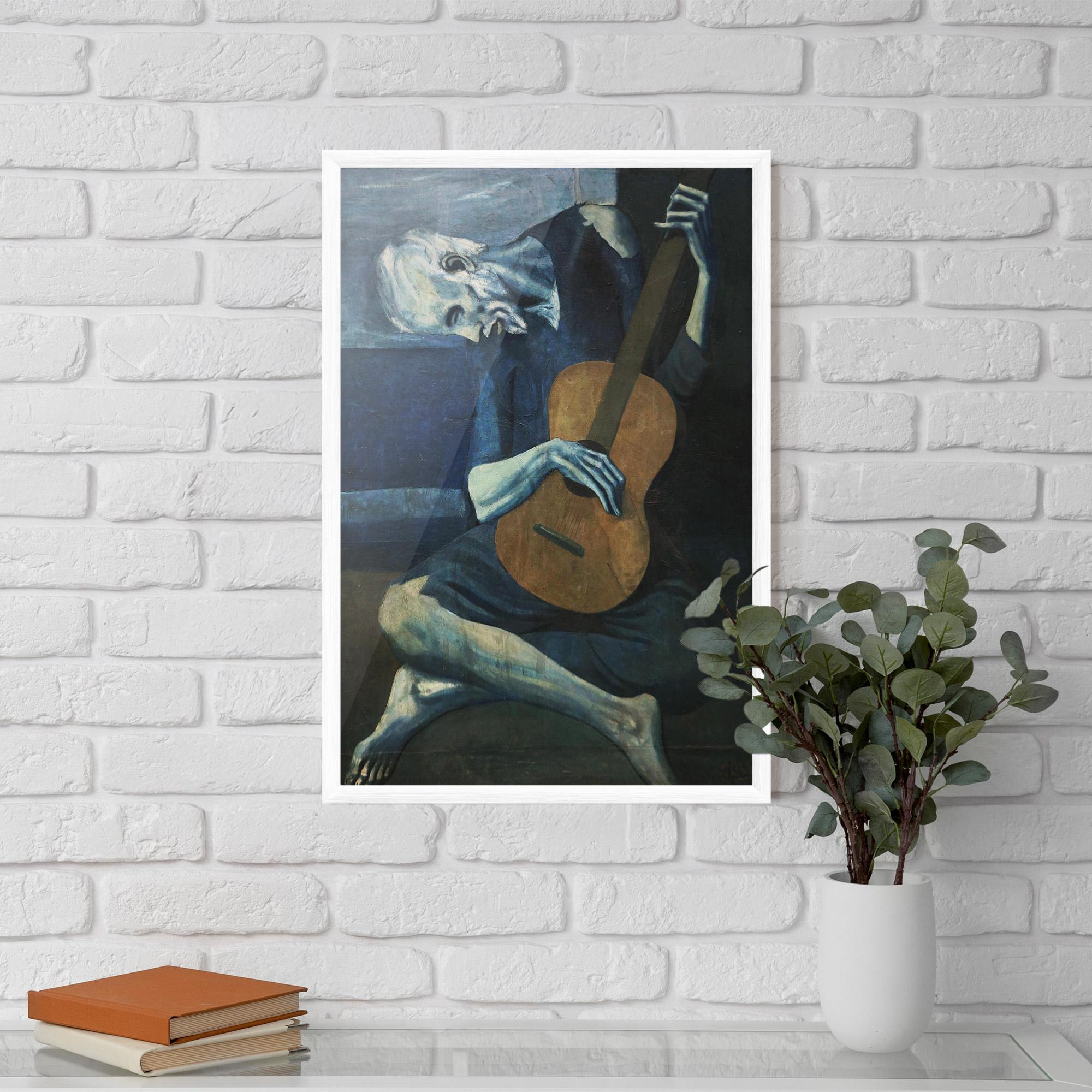 Gerahmte Poster Old Guitarist mockup 5