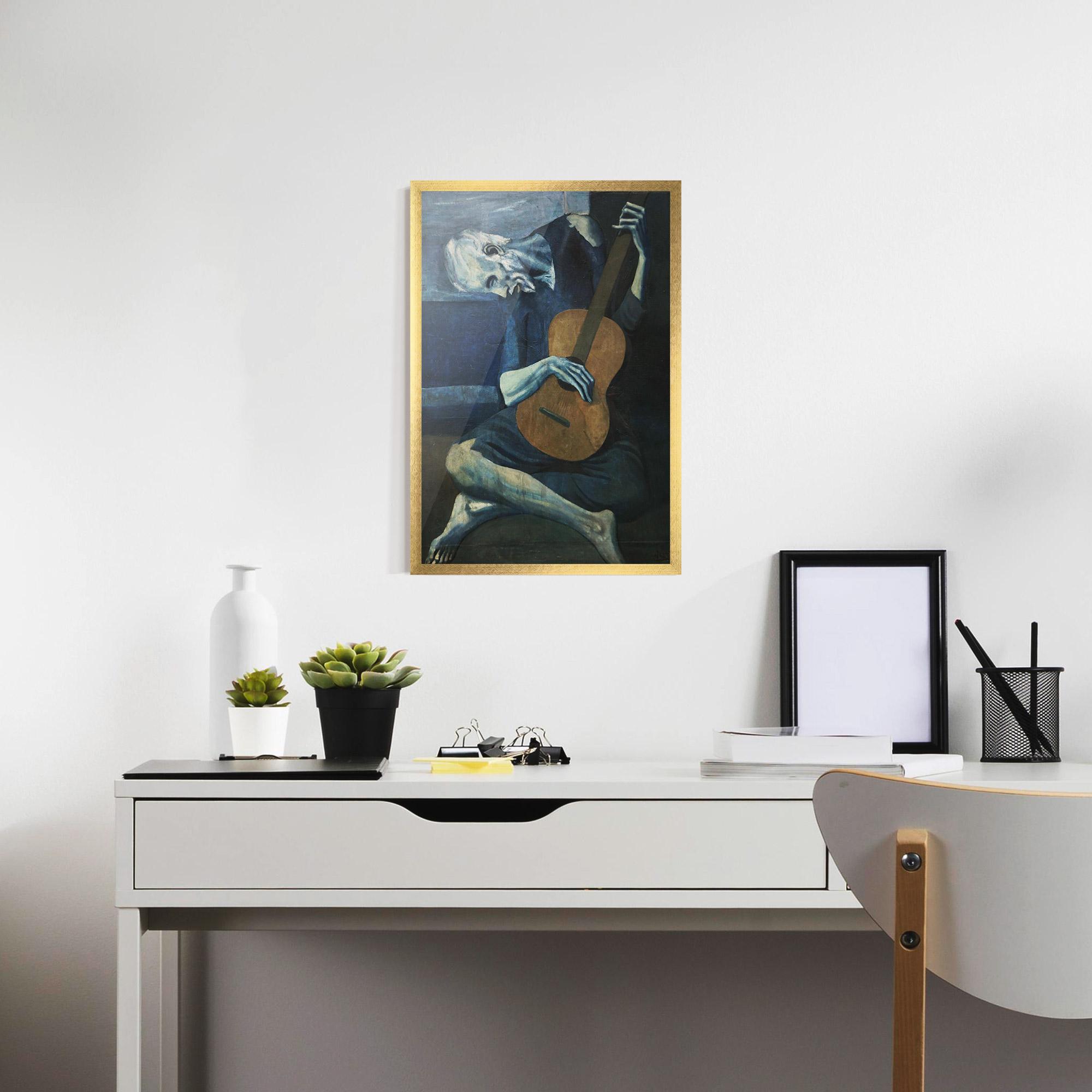 Gerahmte Poster Old Guitarist mockup 7