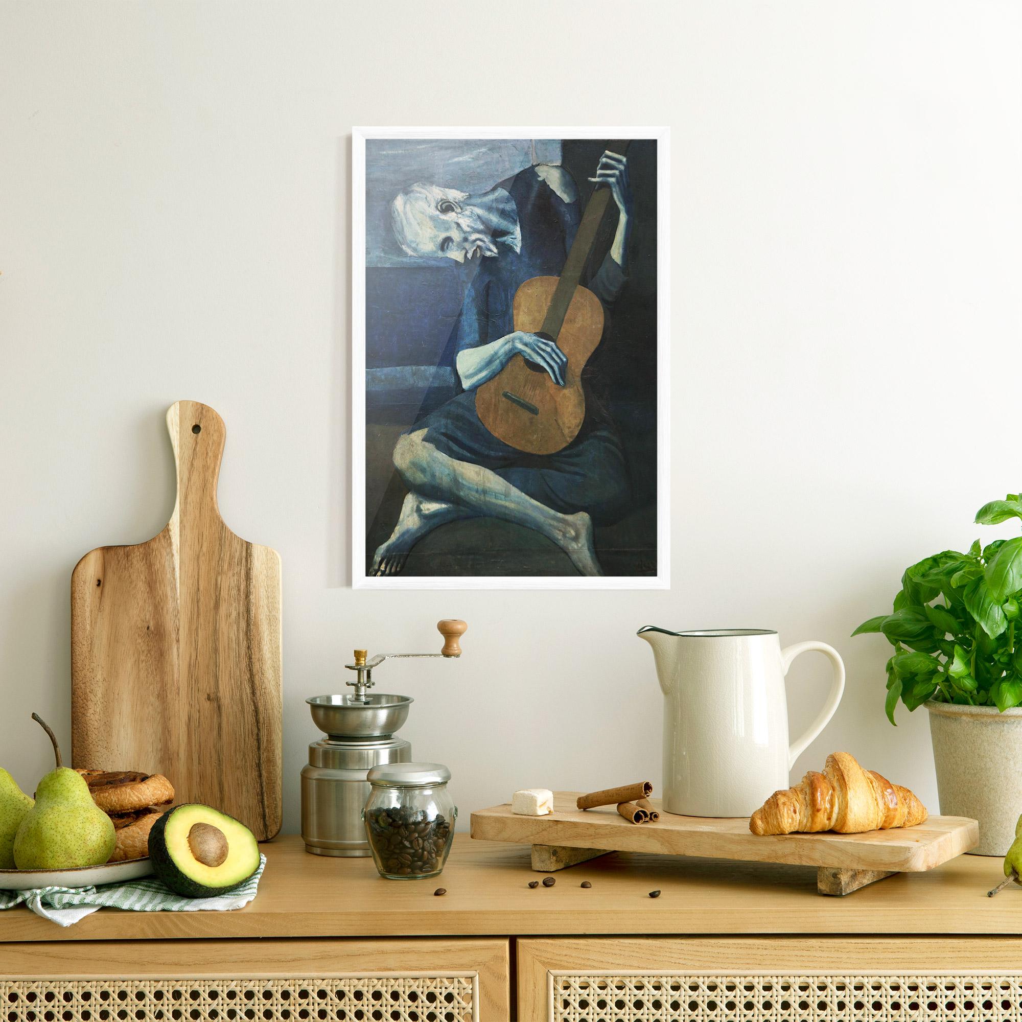 Gerahmte Poster Old Guitarist mockup 8