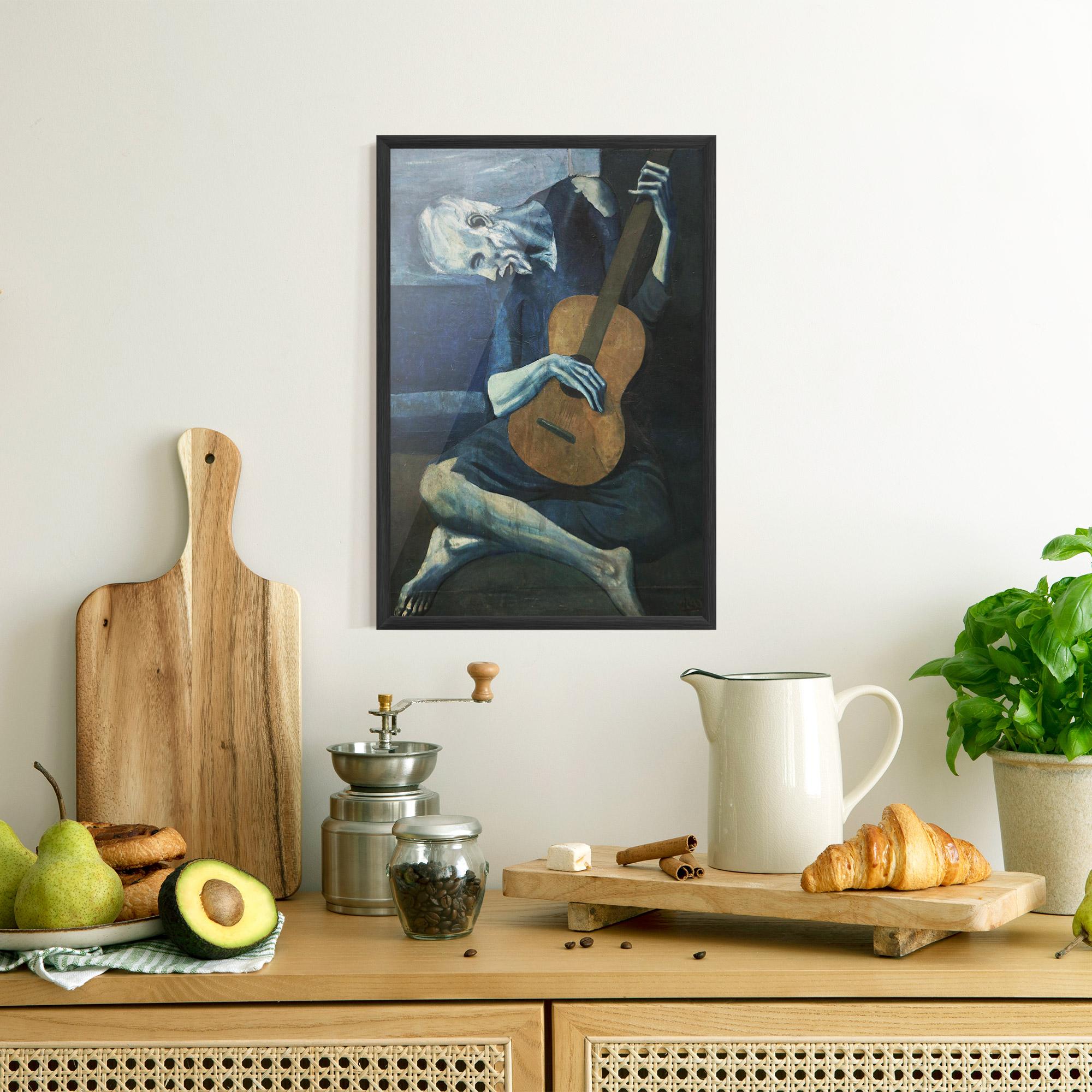 Gerahmte Poster Old Guitarist mockup 8