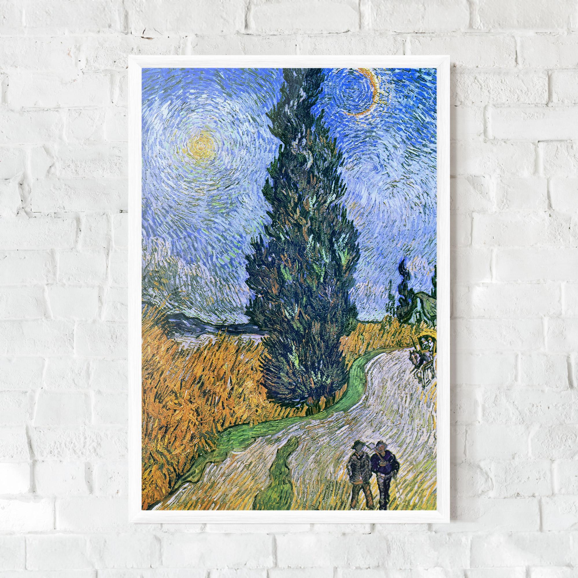 Gerahmte Poster Road With Cypress mockup 0