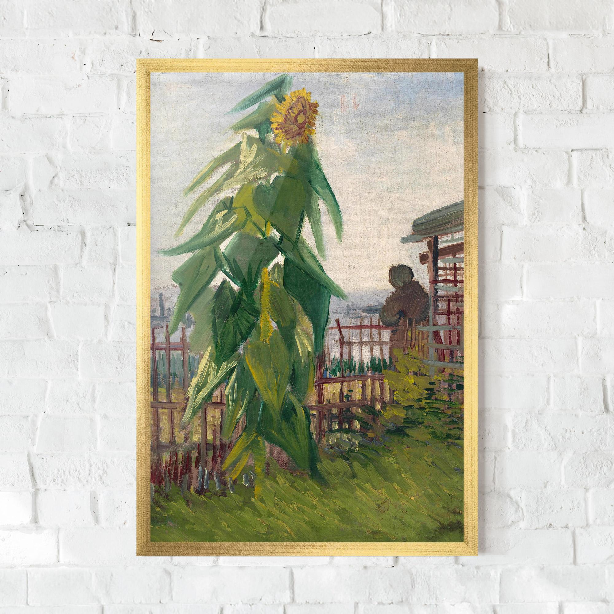 Gerahmte Poster Allotment With Sunflower mockup 0