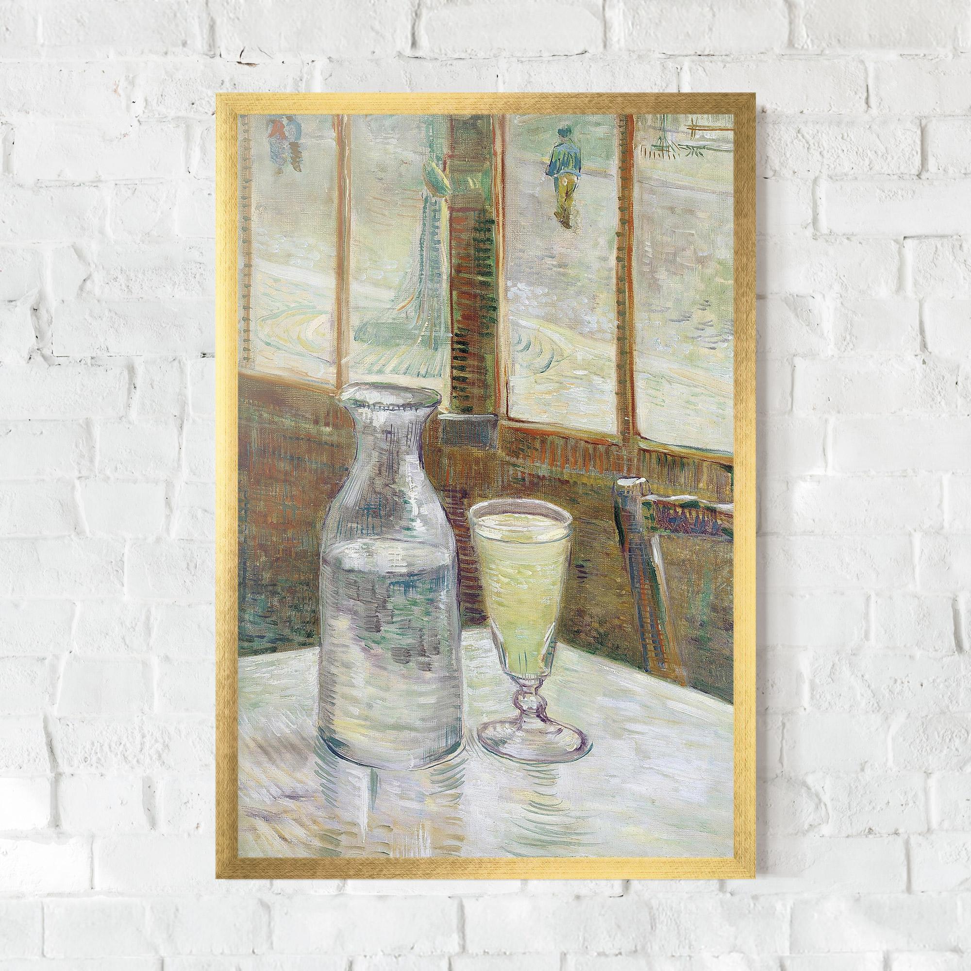 Gerahmte Poster Cafetafel Met Absint mockup 0