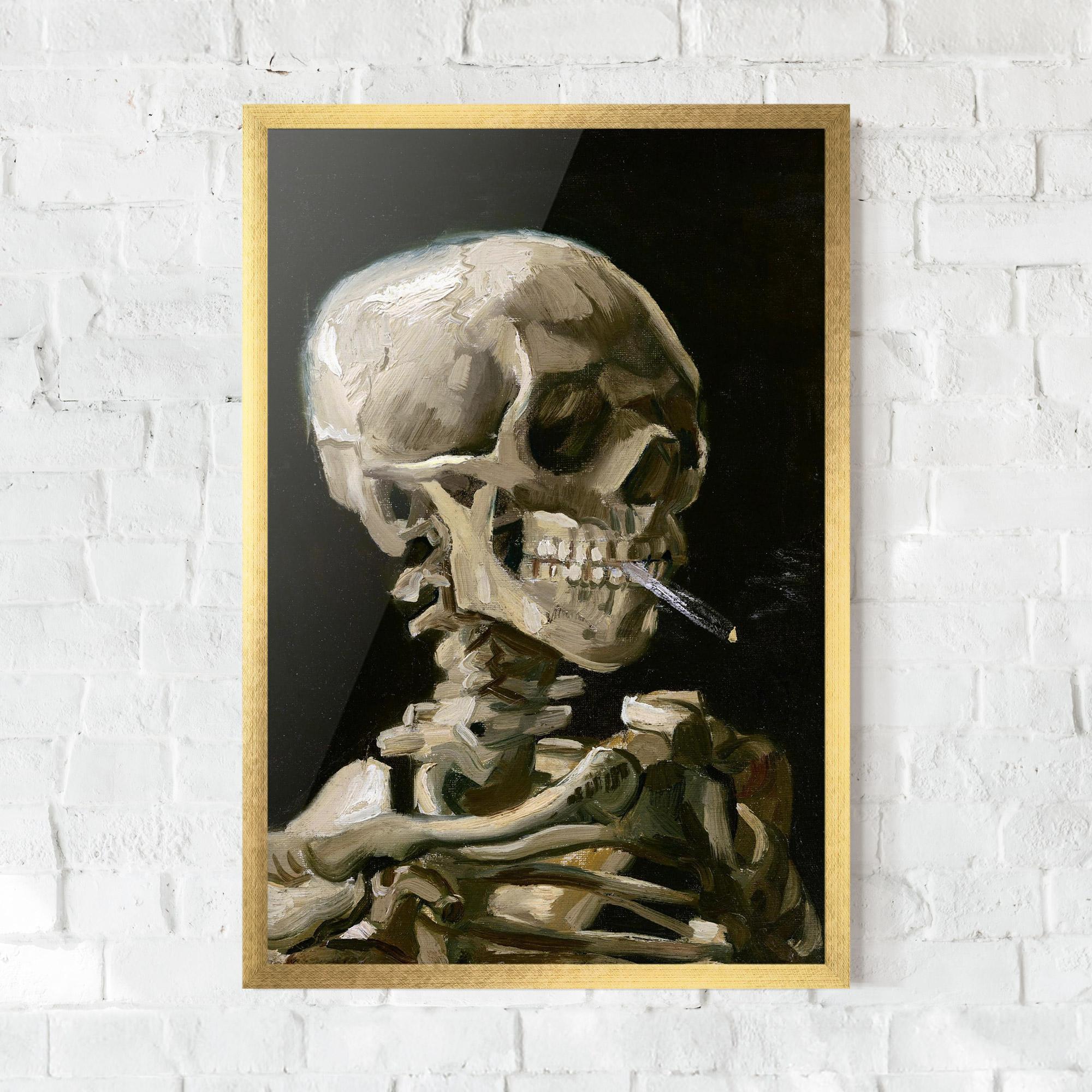 Gerahmte Poster Skeleton Cigarette mockup 0