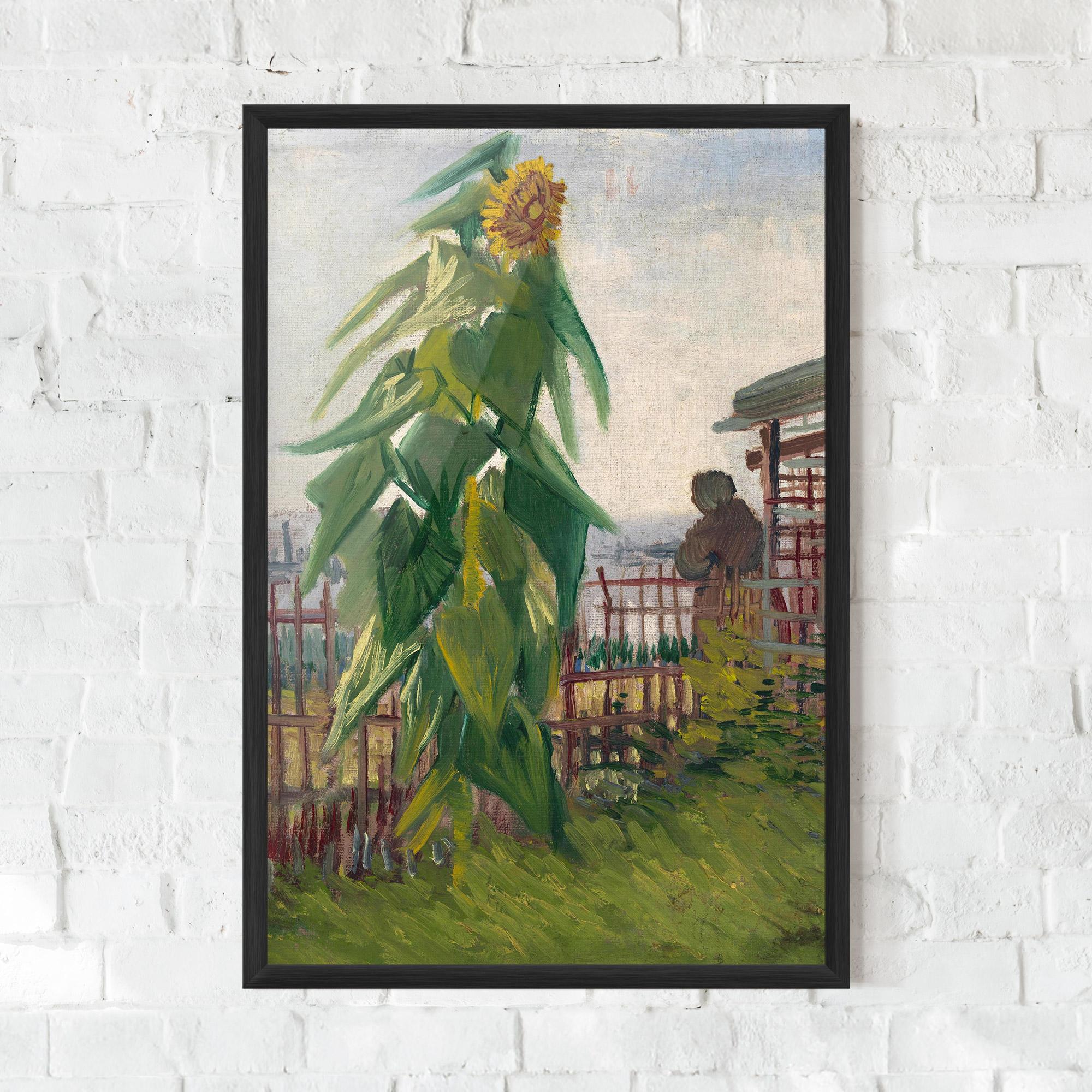 Gerahmte Poster Allotment With Sunflower mockup 0