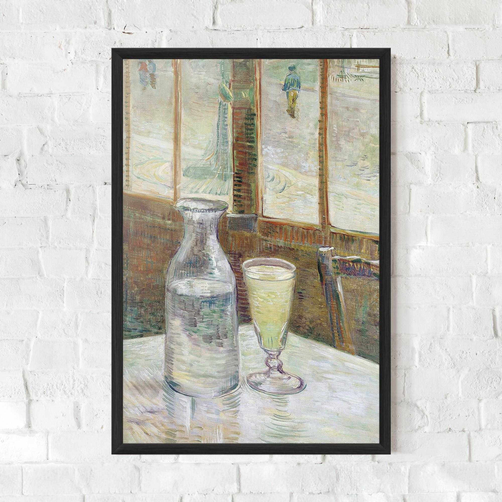 Gerahmte Poster Cafetafel Met Absint mockup 0