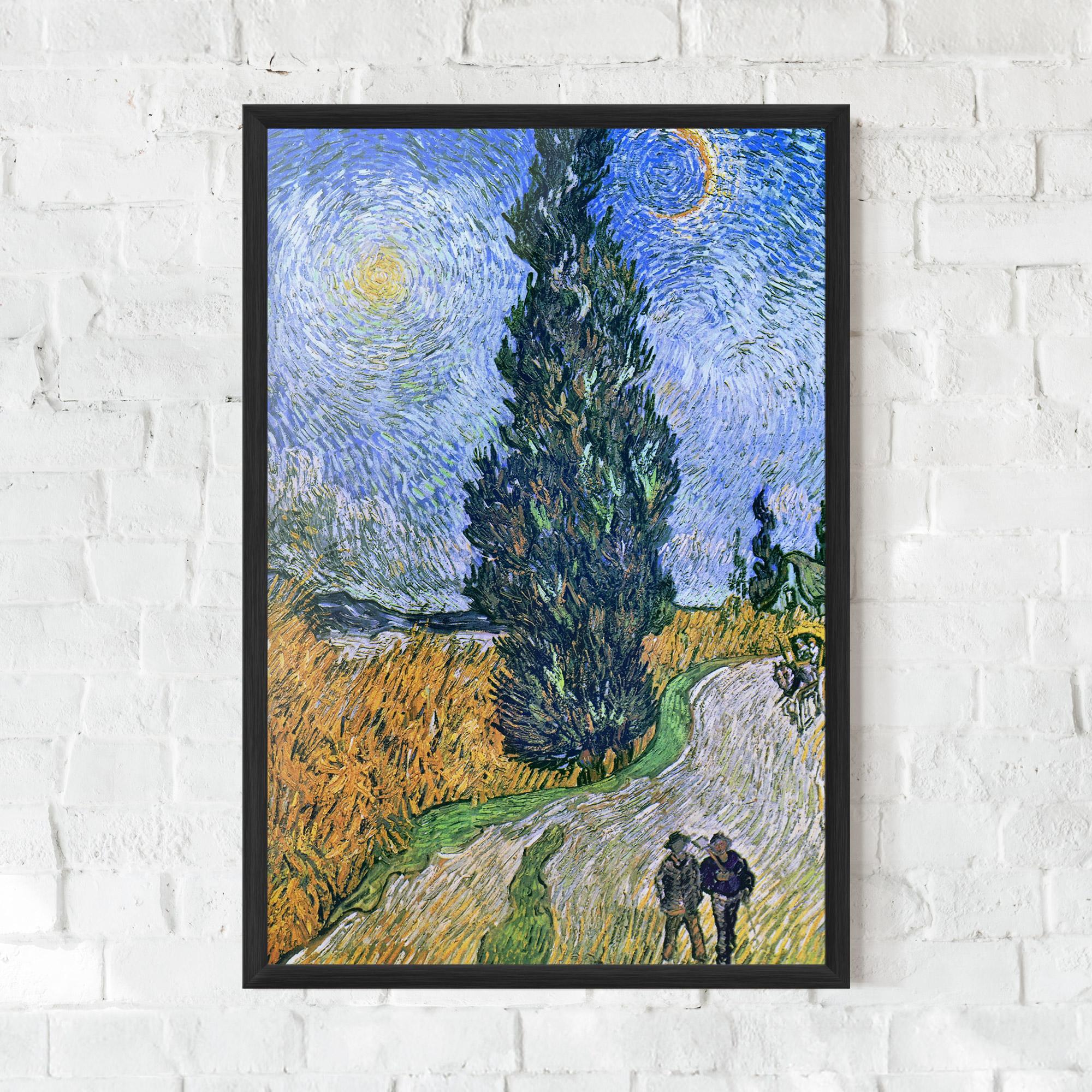 Gerahmte Poster Road With Cypress mockup 0