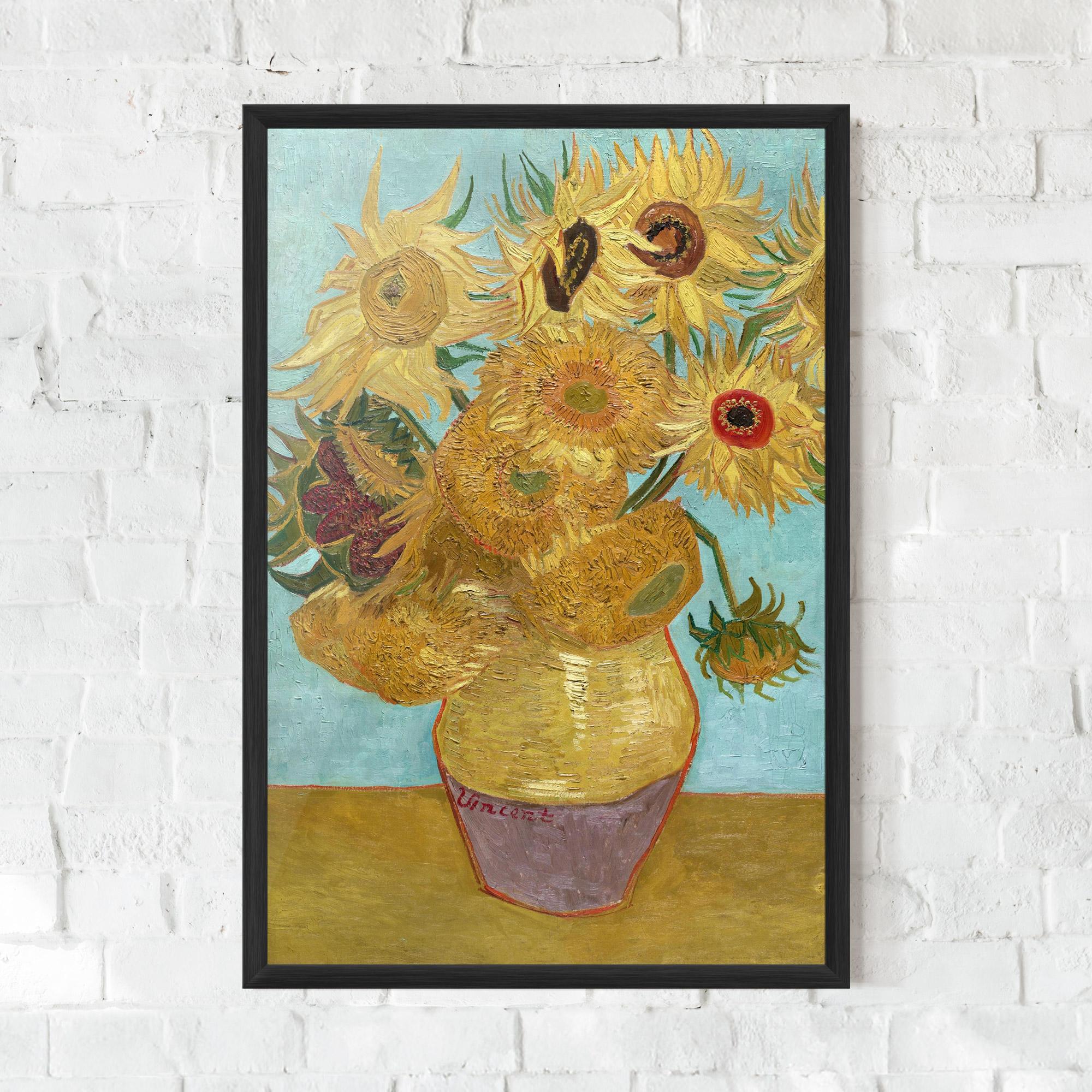 Gerahmte Poster Twelve Sunflowers mockup 0