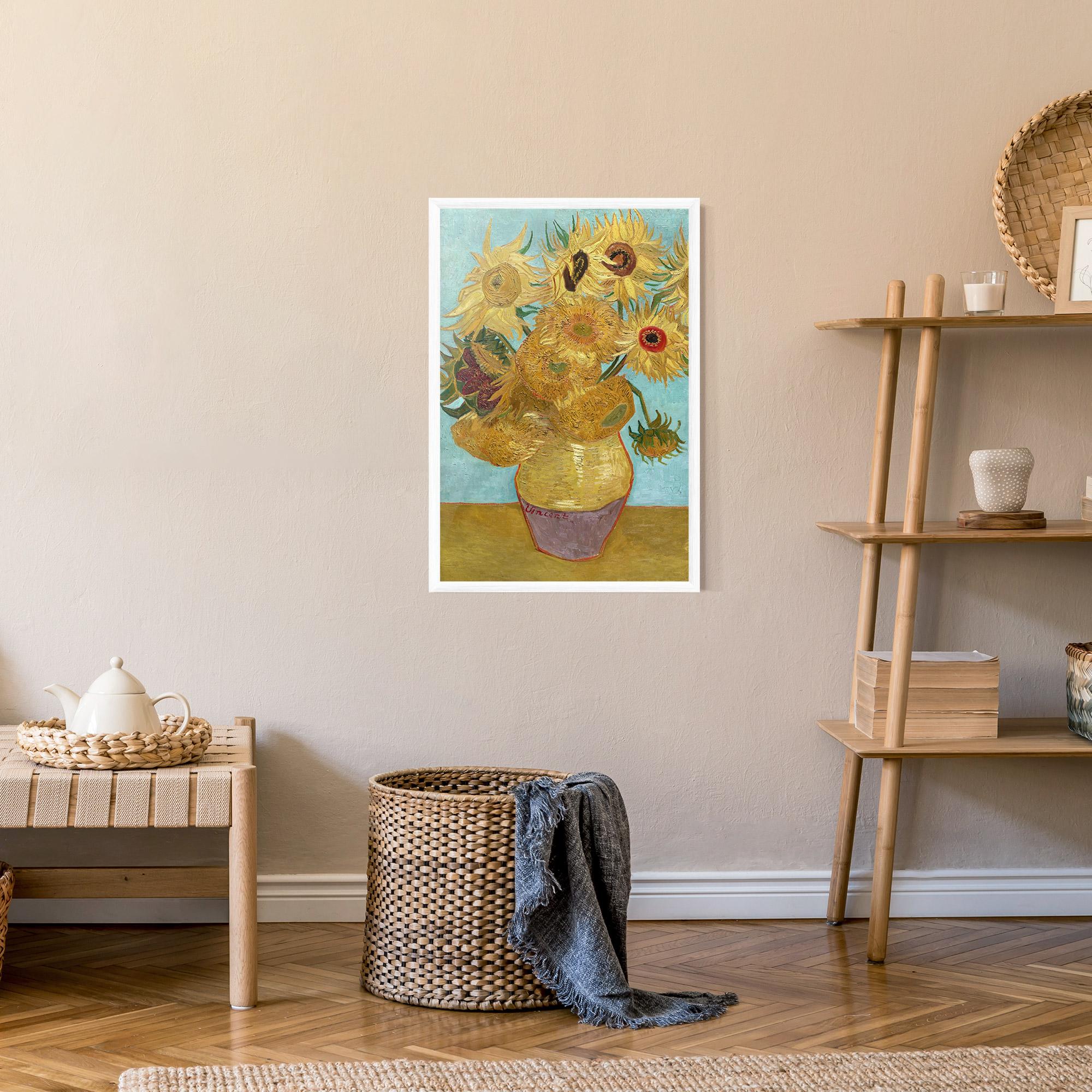 Gerahmte Poster Twelve Sunflowers mockup 9
