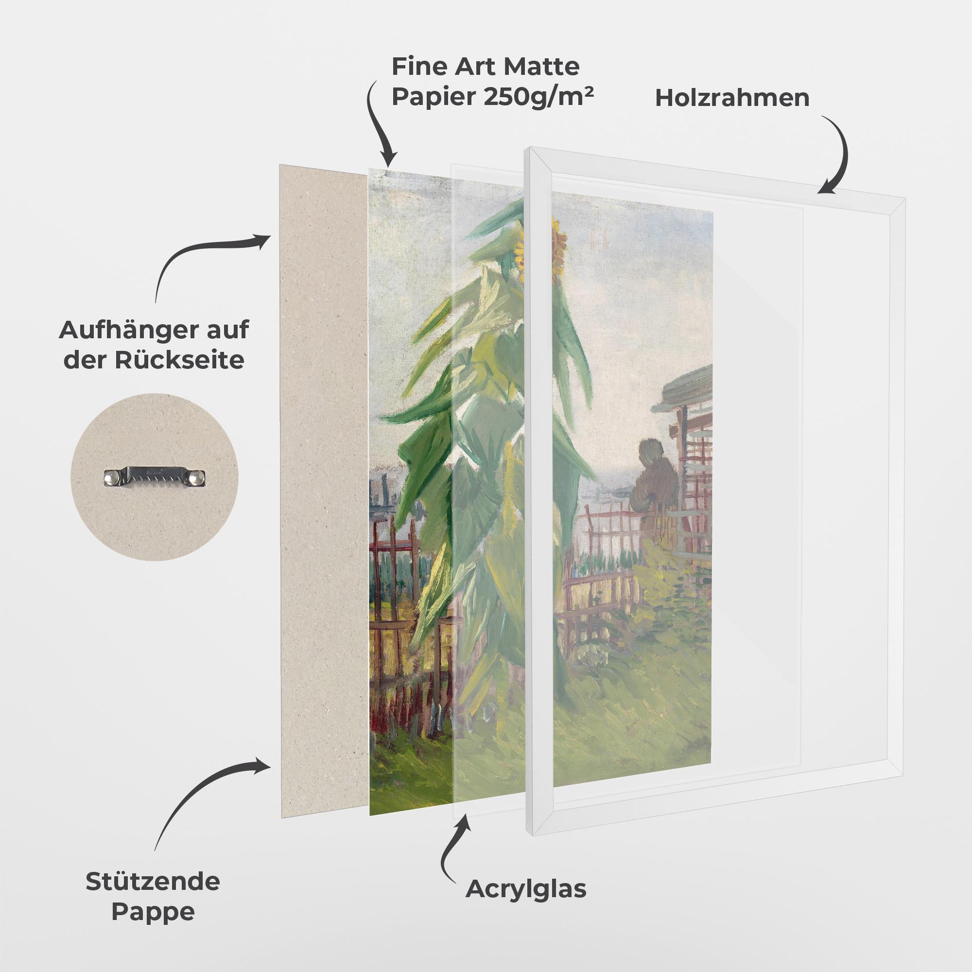 Gerahmte Poster Allotment With Sunflower mockup 1