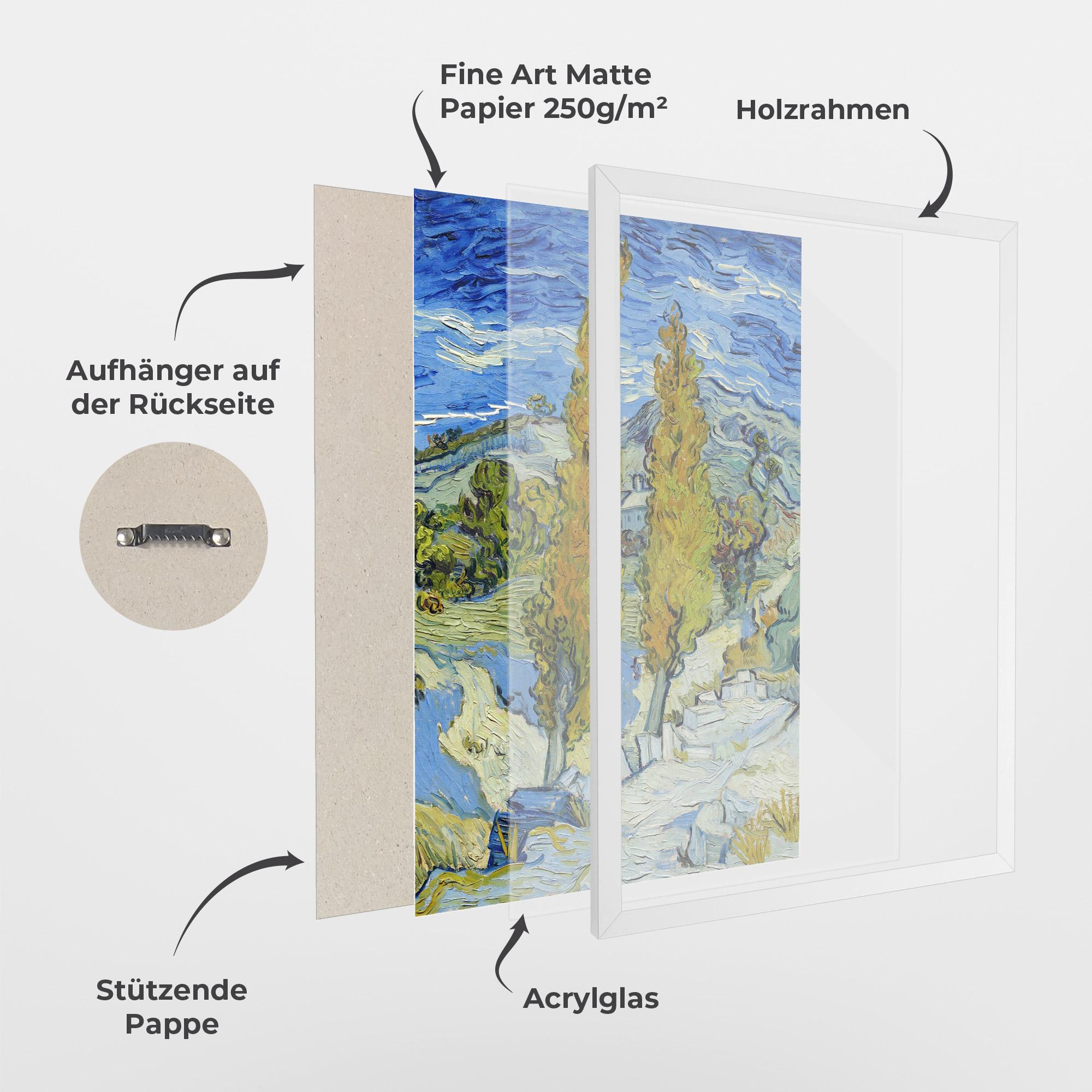 Gerahmte Poster Poplars At Saint Remy mockup 1