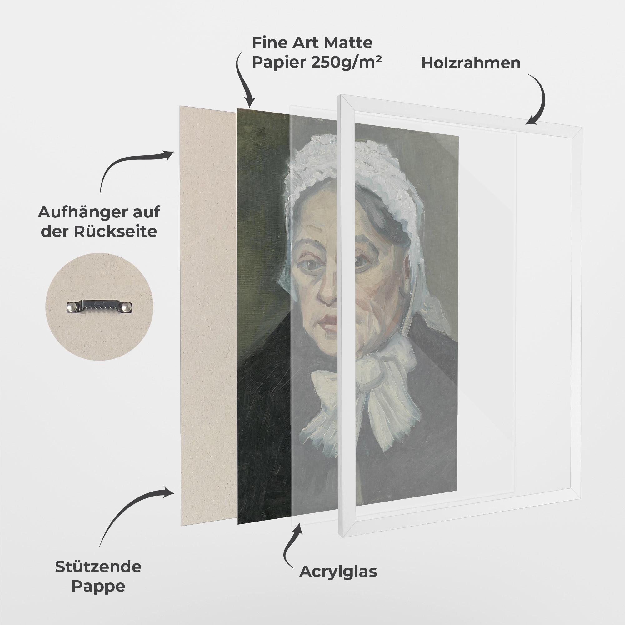 Gerahmte Poster Portret Oude Vrouw mockup 1