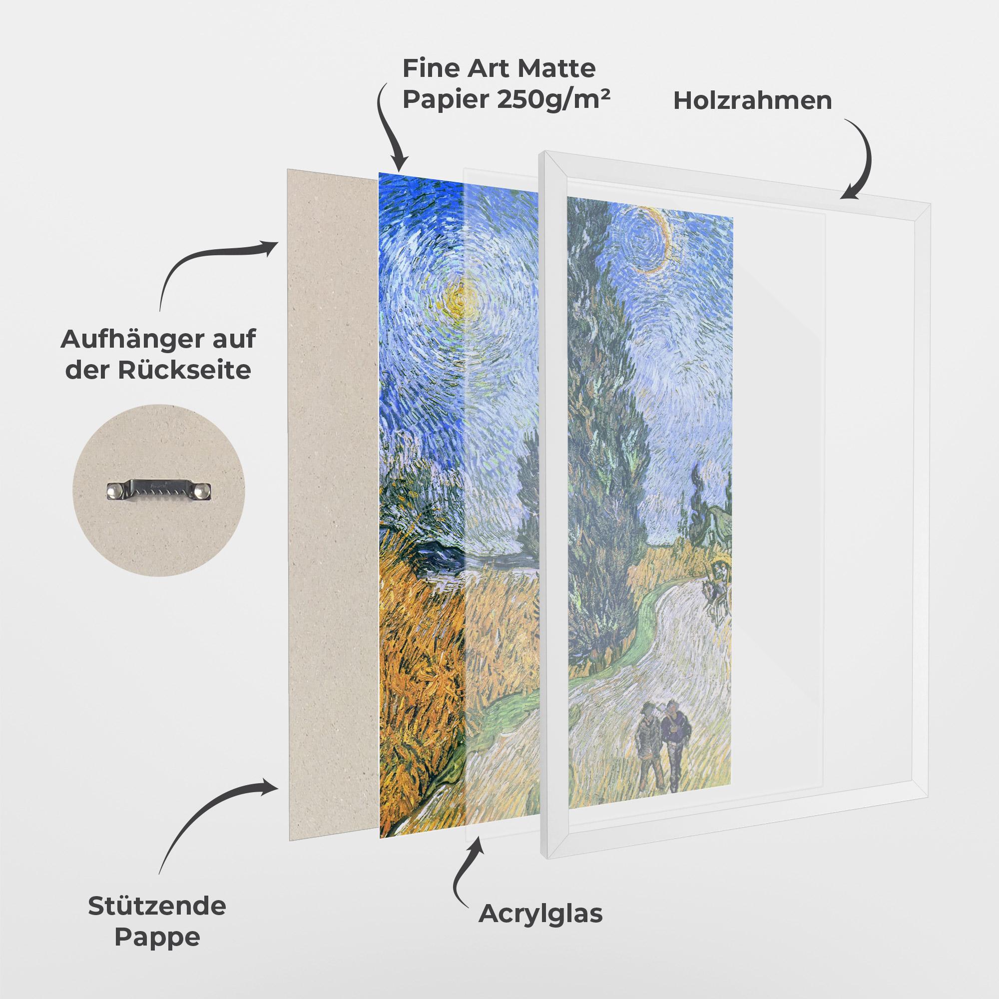 Gerahmte Poster Road With Cypress mockup 1