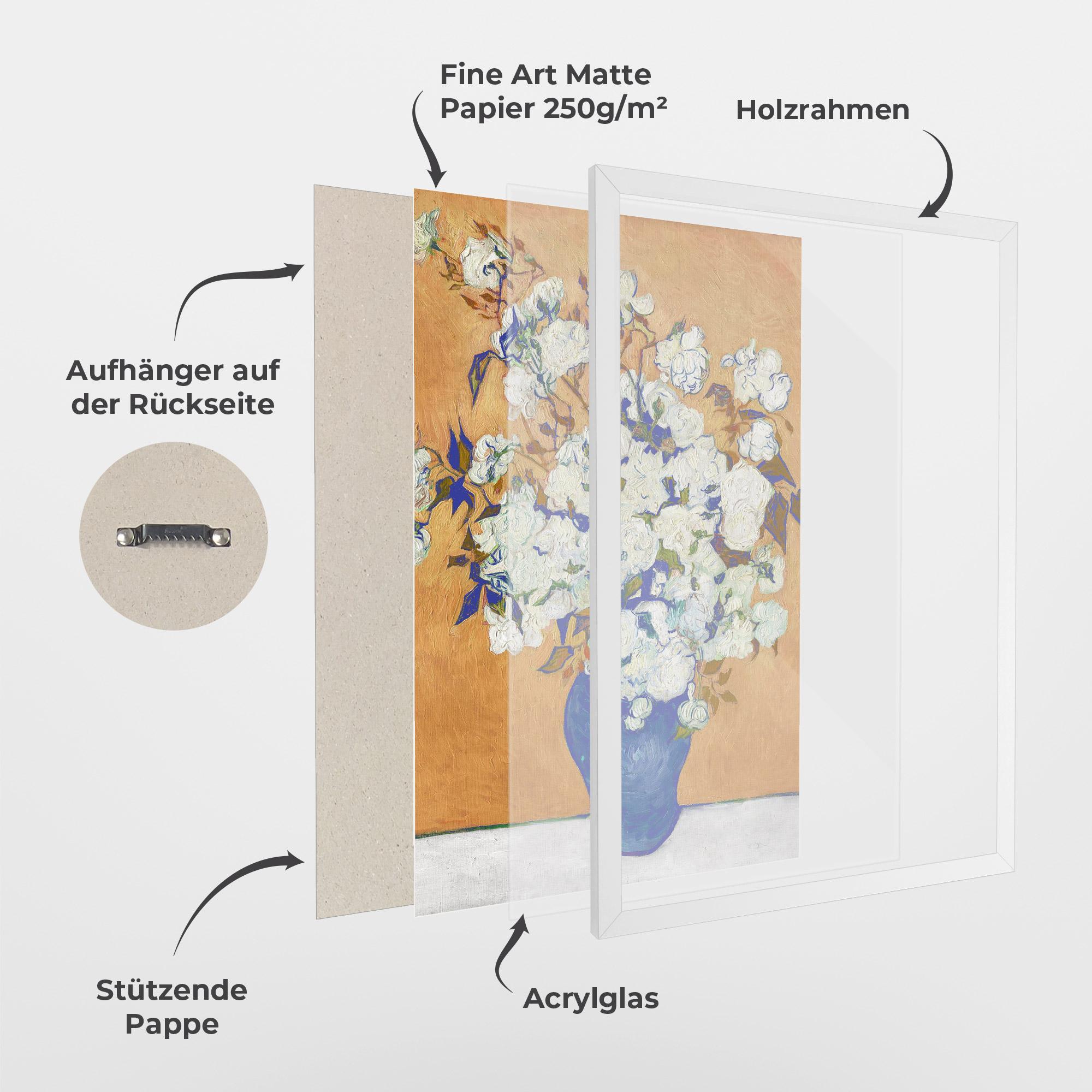 Gerahmte Poster Roses Vintage Art mockup 1