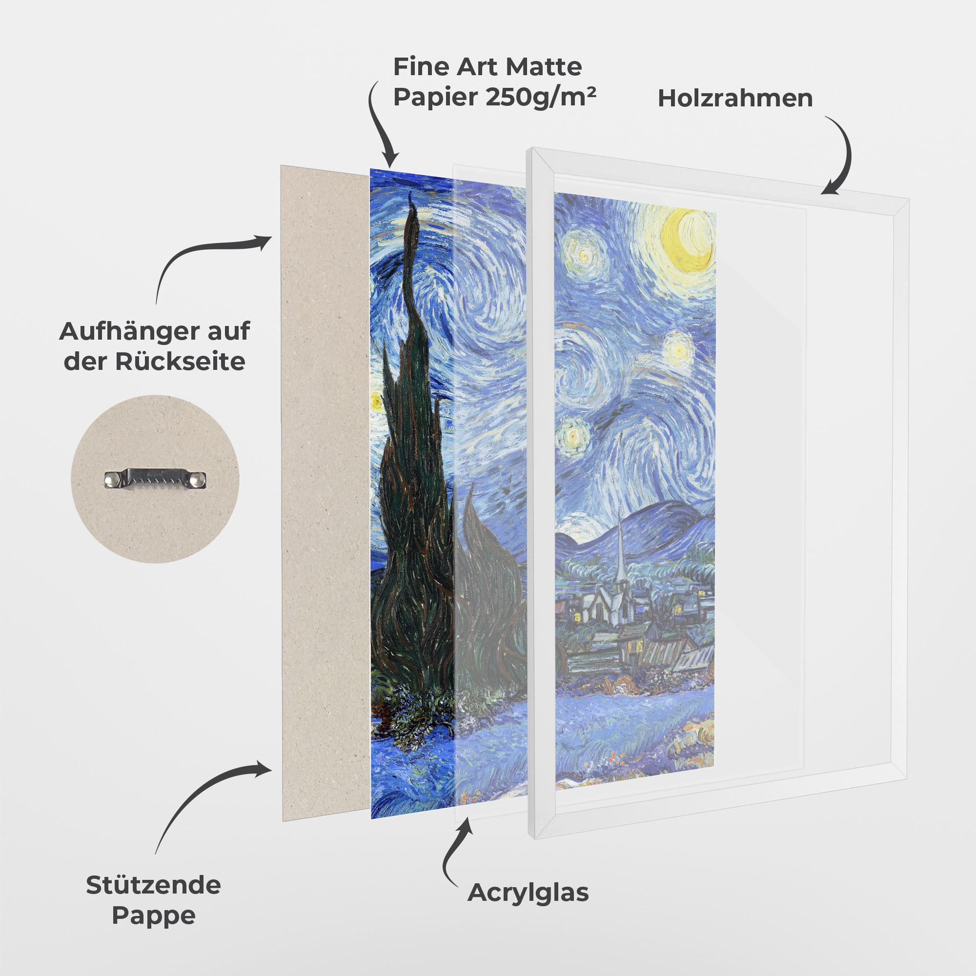 Gerahmte Poster Starry Night Art mockup 1