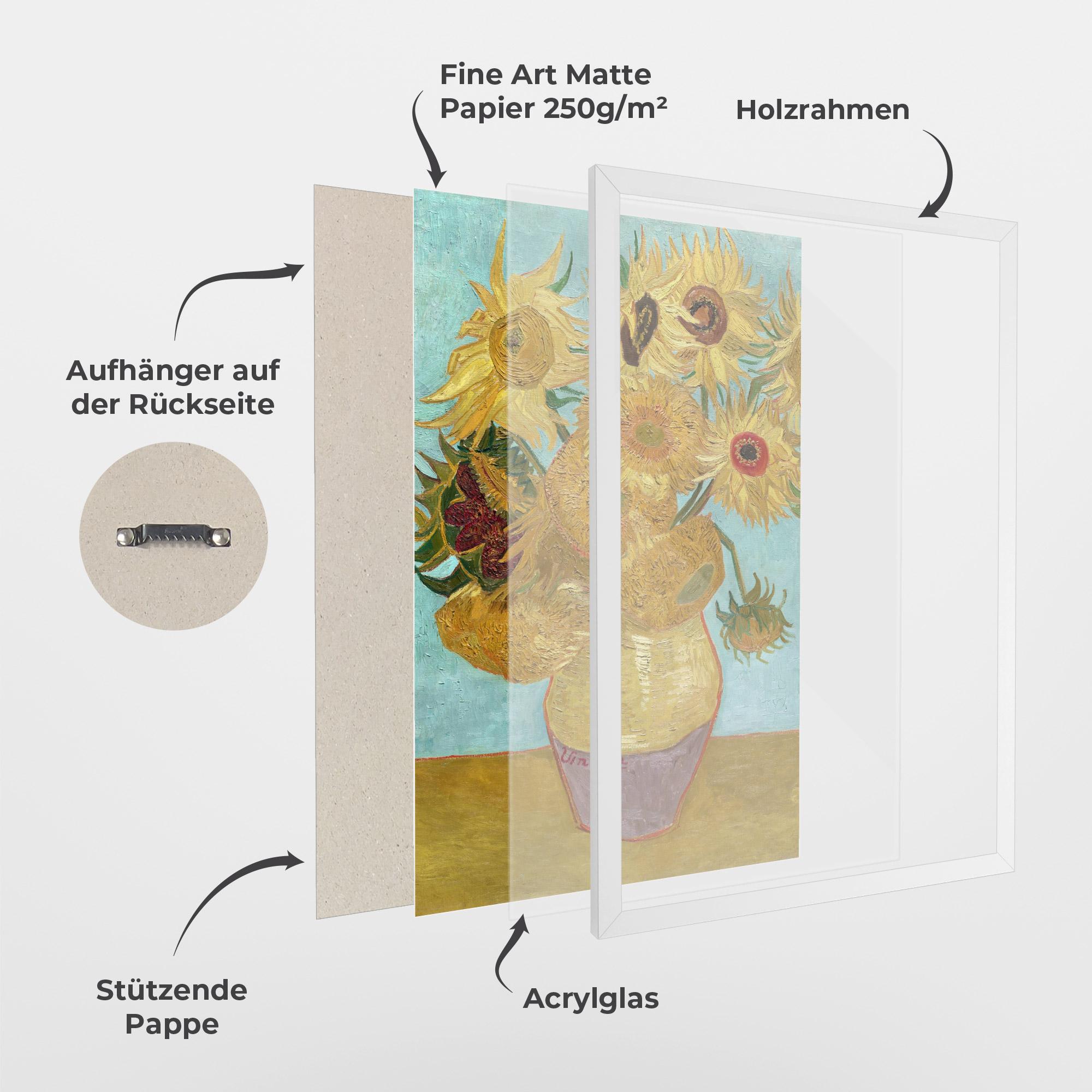 Gerahmte Poster Twelve Sunflowers mockup 1