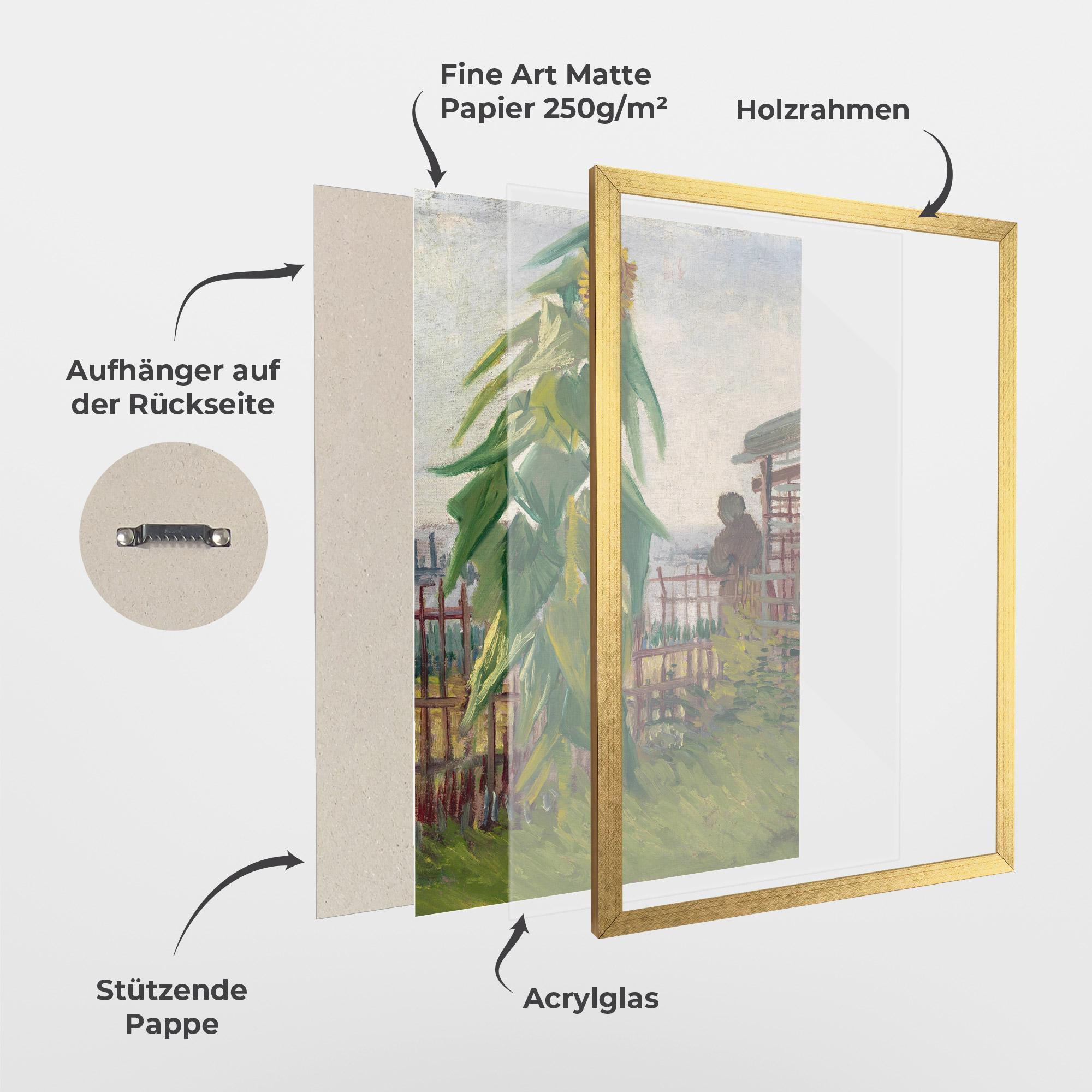 Gerahmte Poster Allotment With Sunflower mockup 1