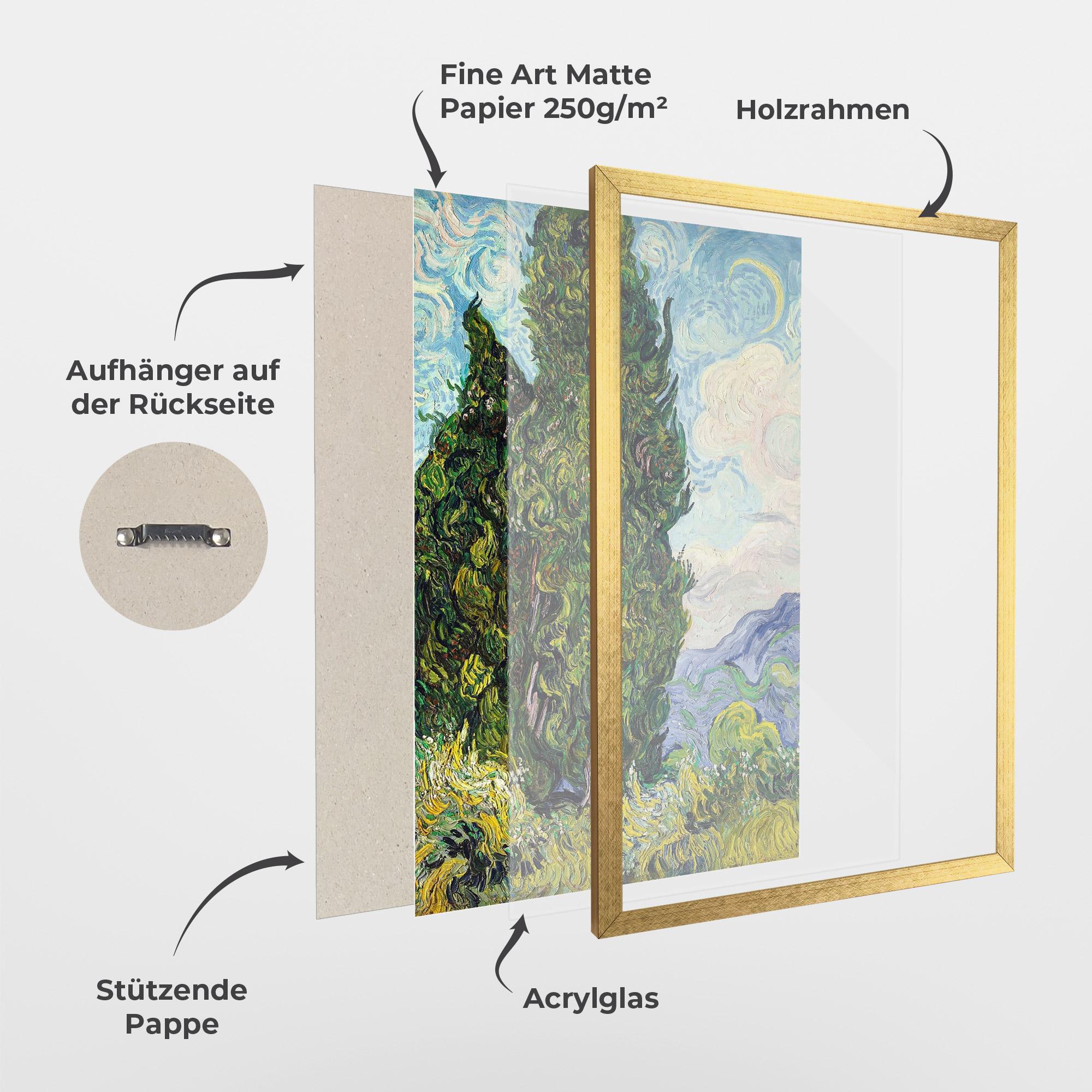 Gerahmte Poster Cypresses mockup 1