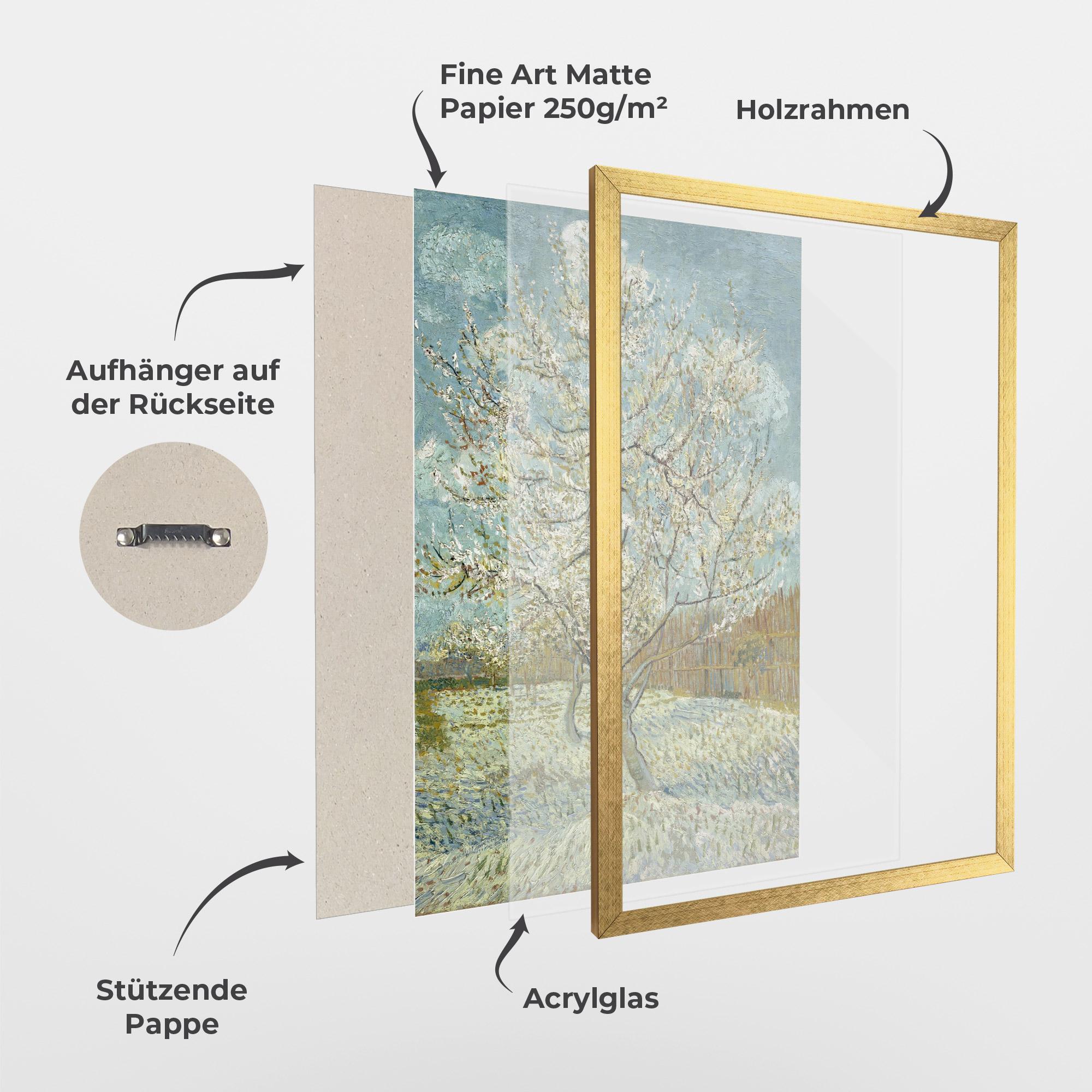 Gerahmte Poster De Roze Perzikboom mockup 1