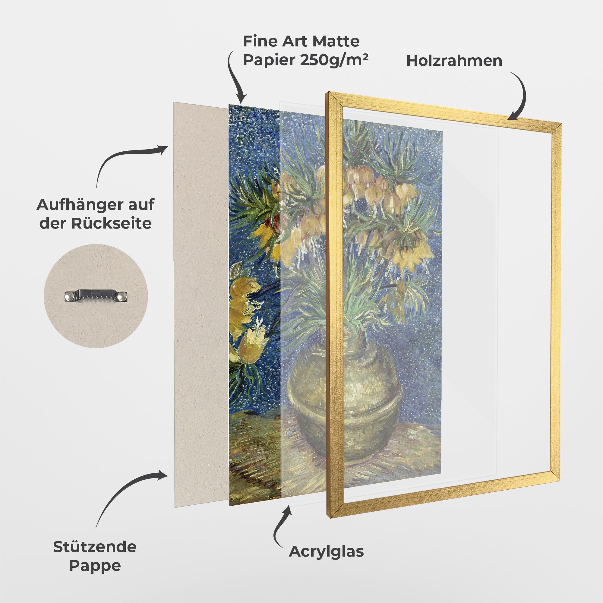 Gerahmte Poster Imperial Fritillaries Art mockup 1