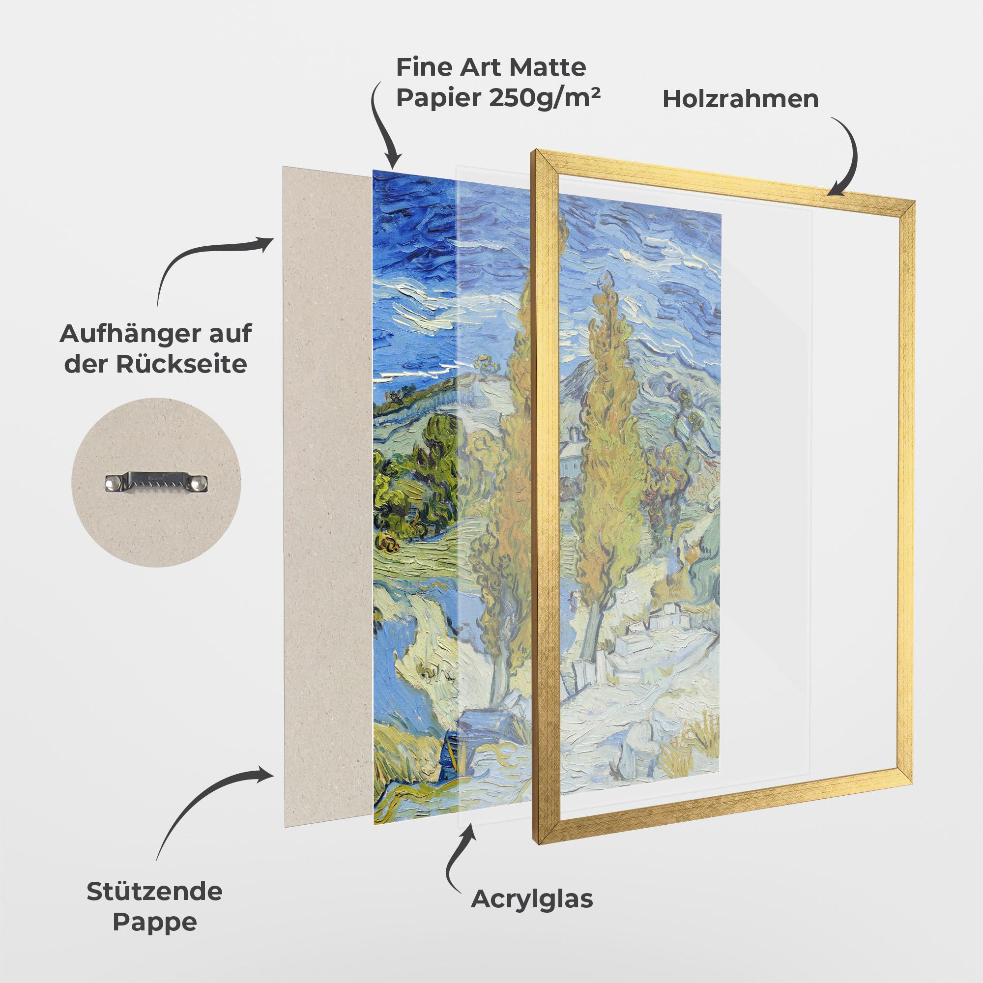 Gerahmte Poster Poplars At Saint Remy mockup 1