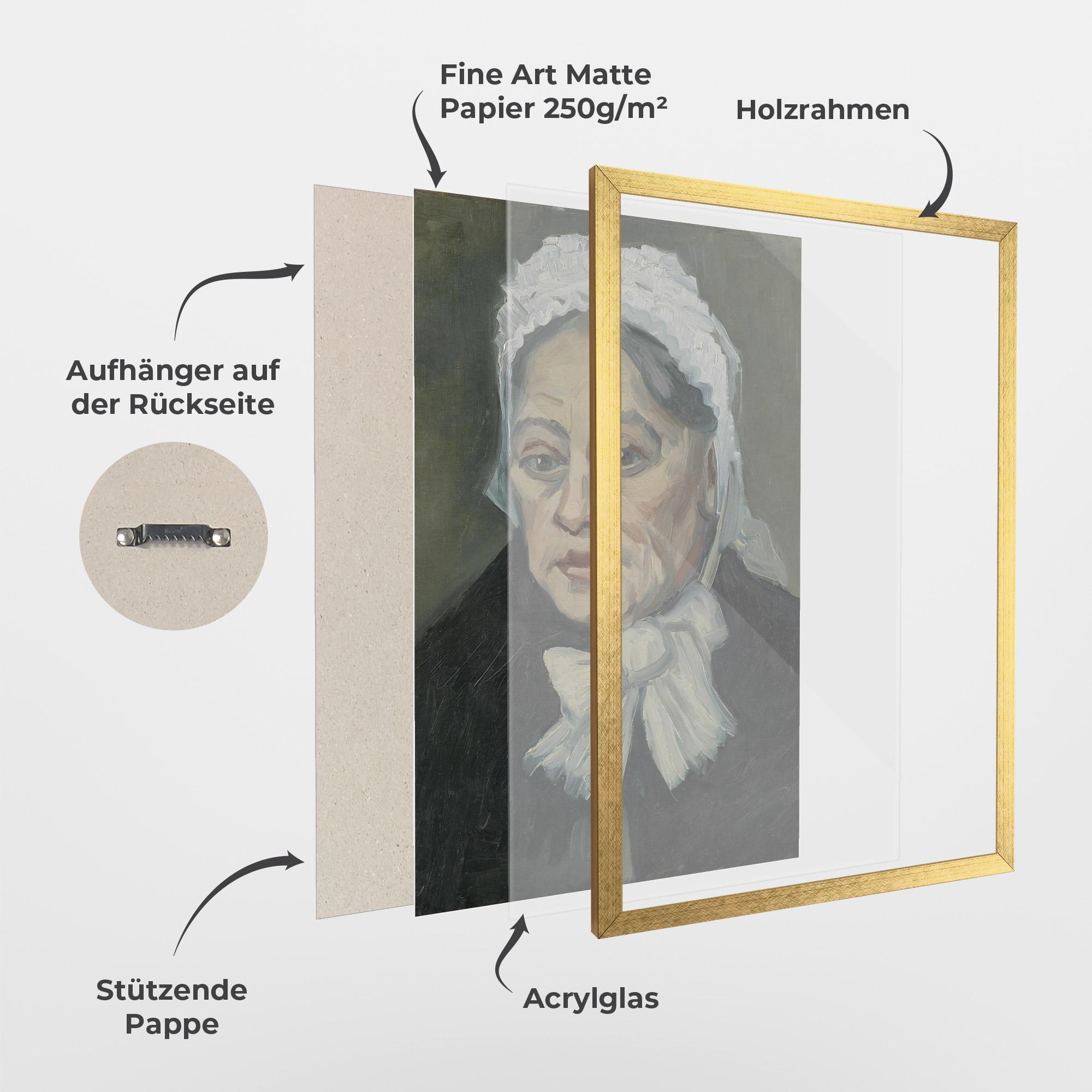 Gerahmte Poster Portret Oude Vrouw mockup 1