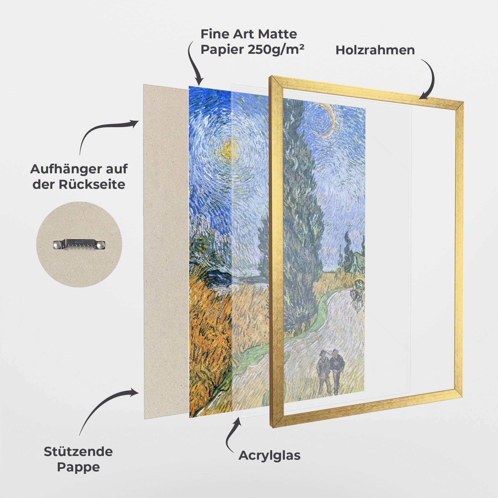 Gerahmte Poster Road With Cypress mockup 1