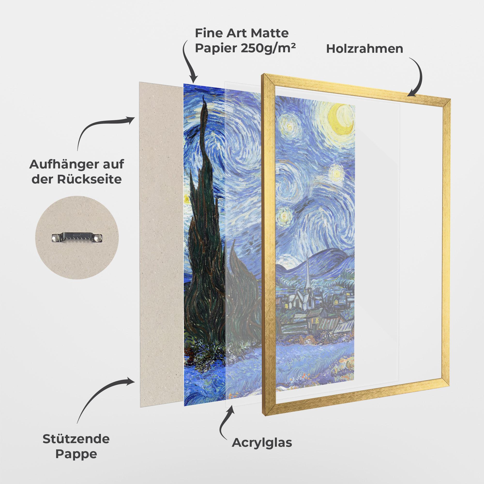 Gerahmte Poster Starry Night Art mockup 1