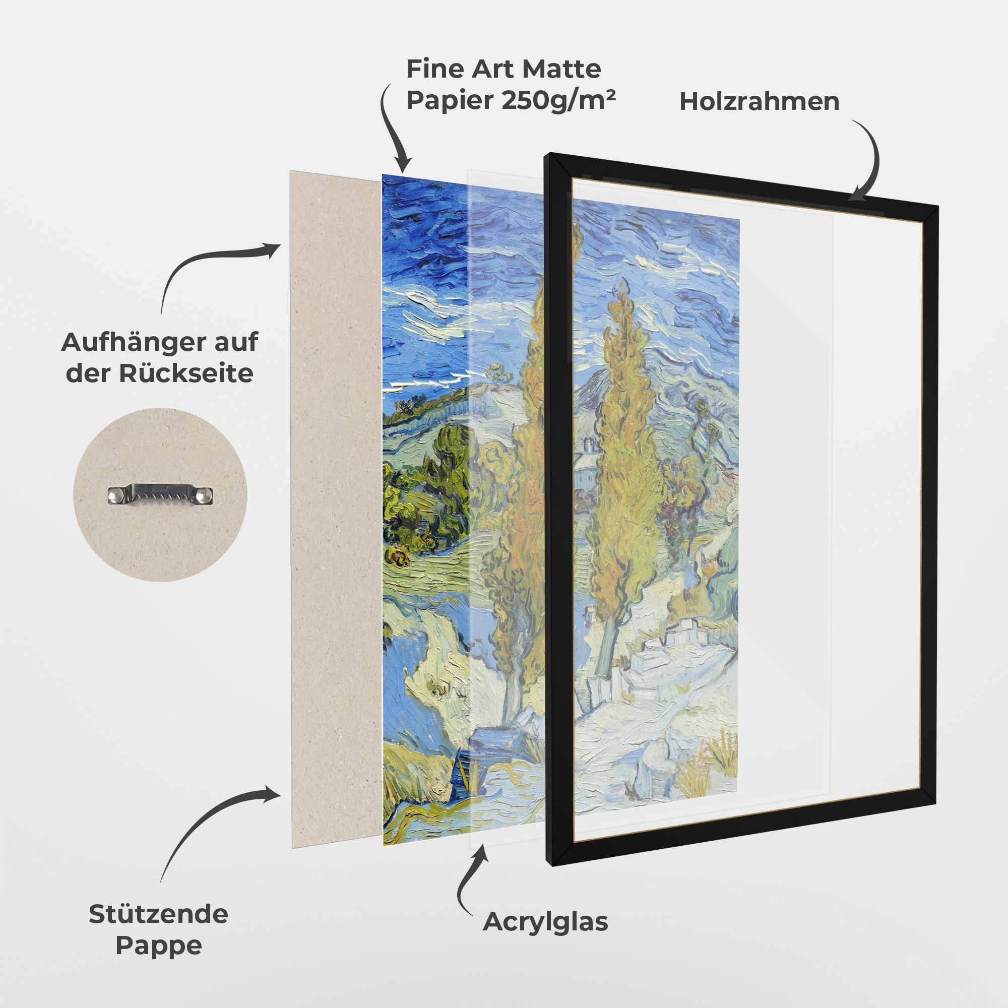 Gerahmte Poster Poplars At Saint Remy mockup 1