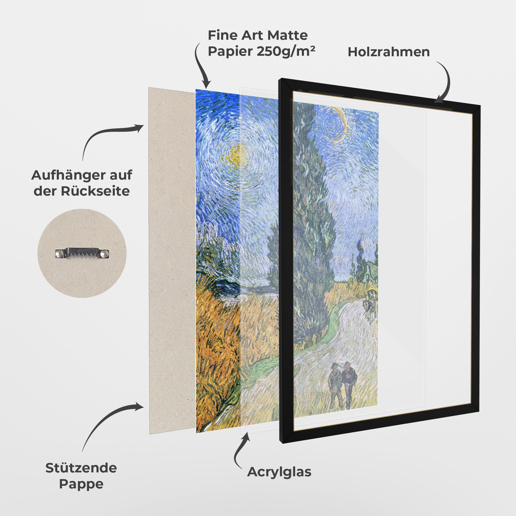 Gerahmte Poster Road With Cypress mockup 1