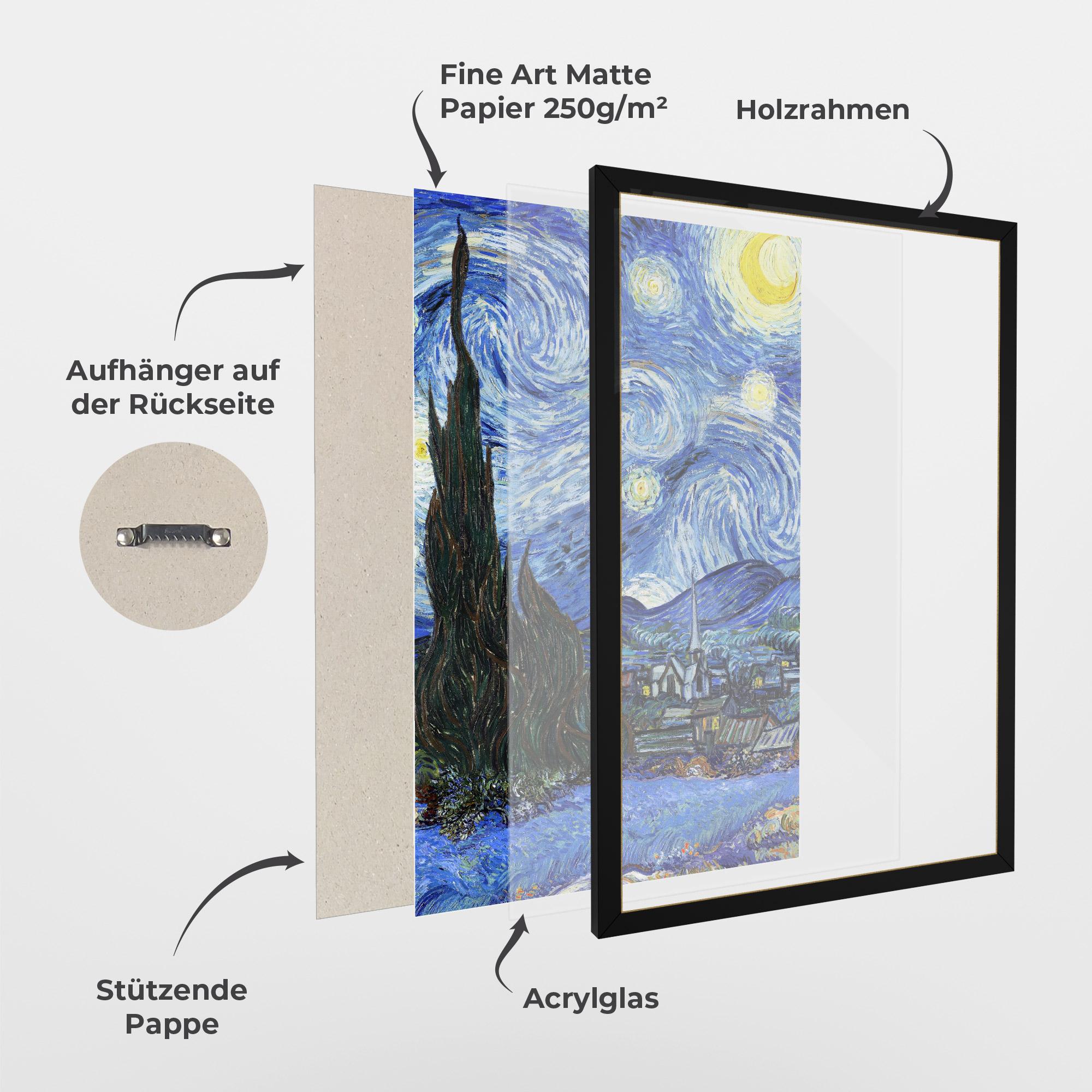 Gerahmte Poster Starry Night Art mockup 1