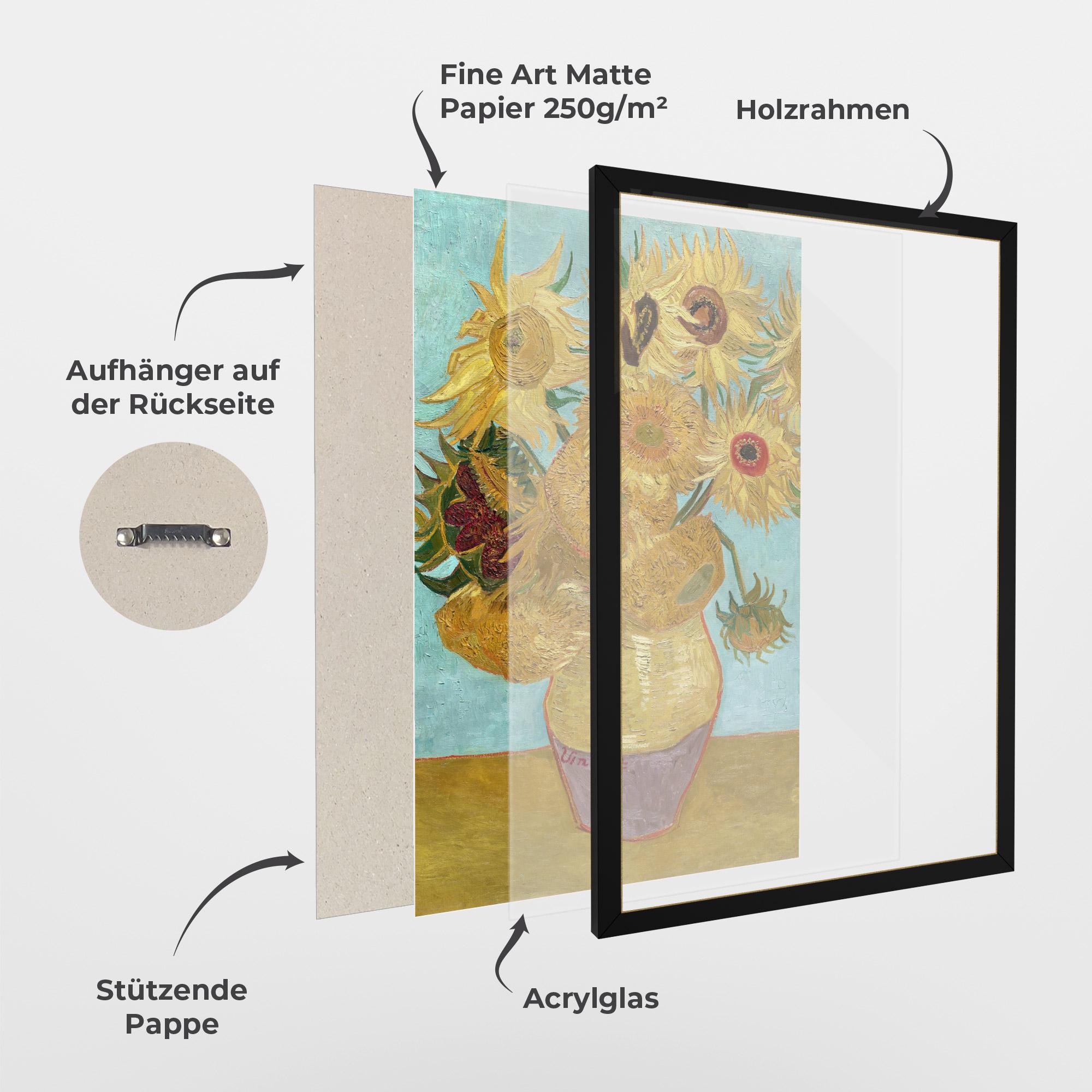 Gerahmte Poster Twelve Sunflowers mockup 1