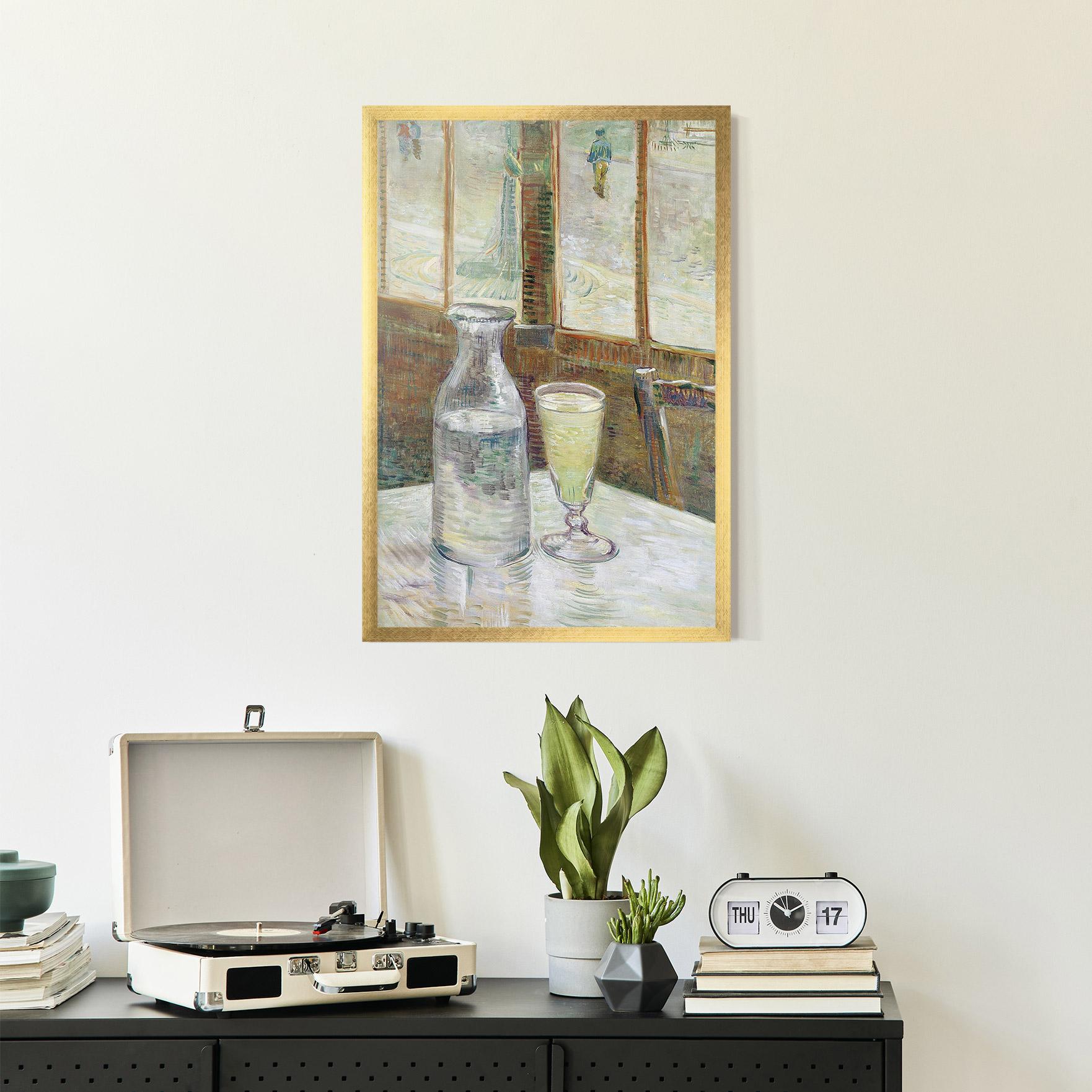 Gerahmte Poster Cafetafel Met Absint mockup 2