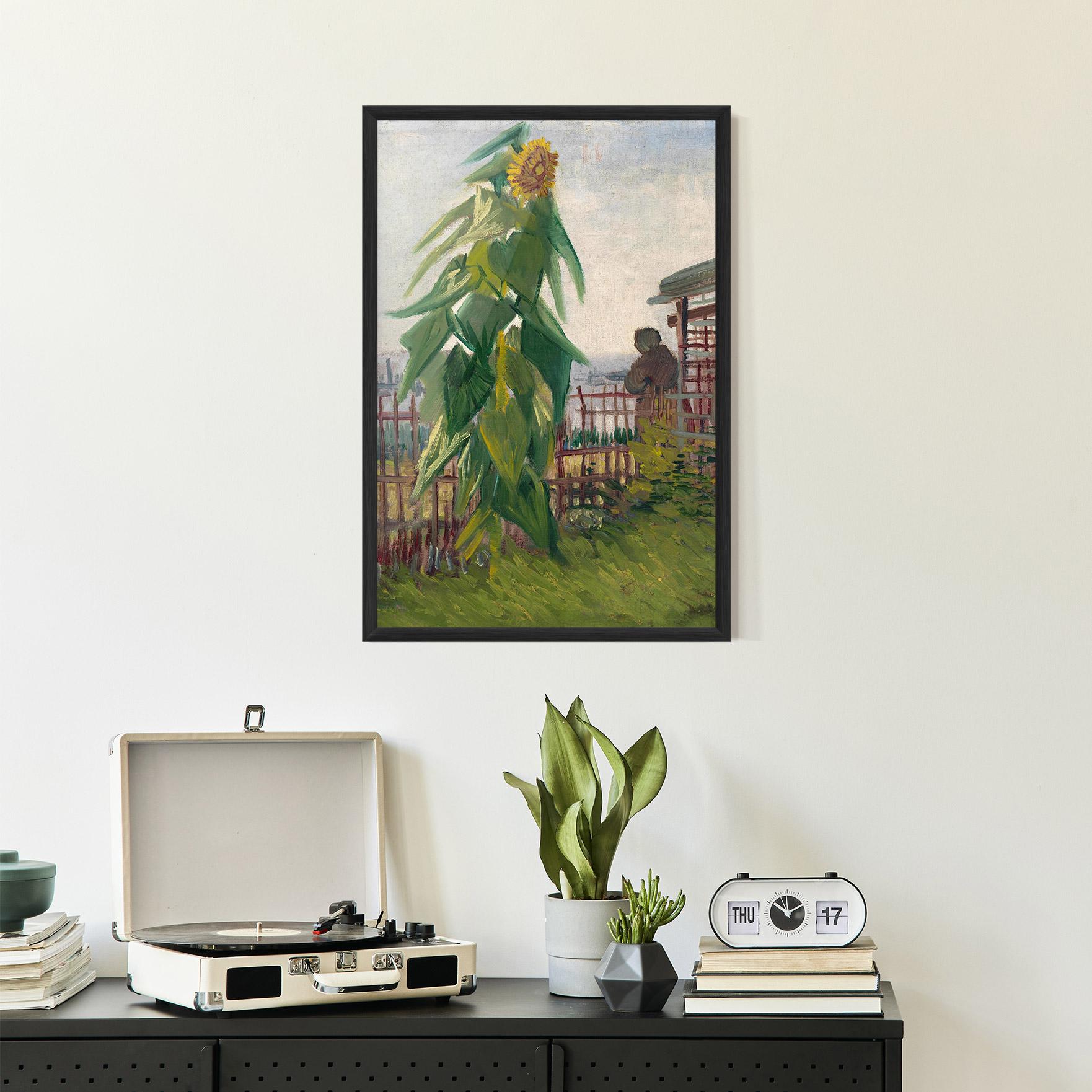 Gerahmte Poster Allotment With Sunflower mockup 2