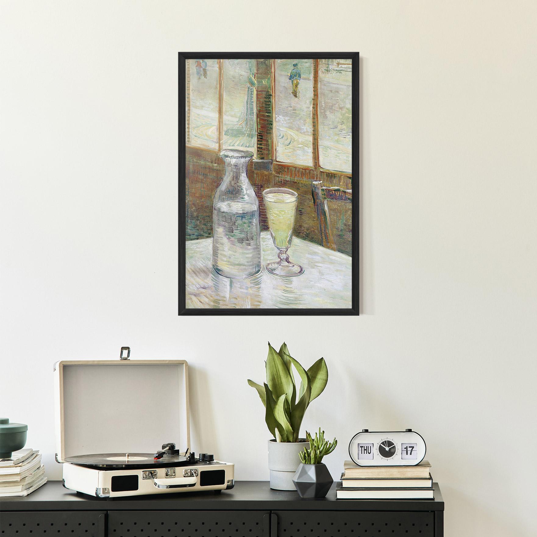 Gerahmte Poster Cafetafel Met Absint mockup 2